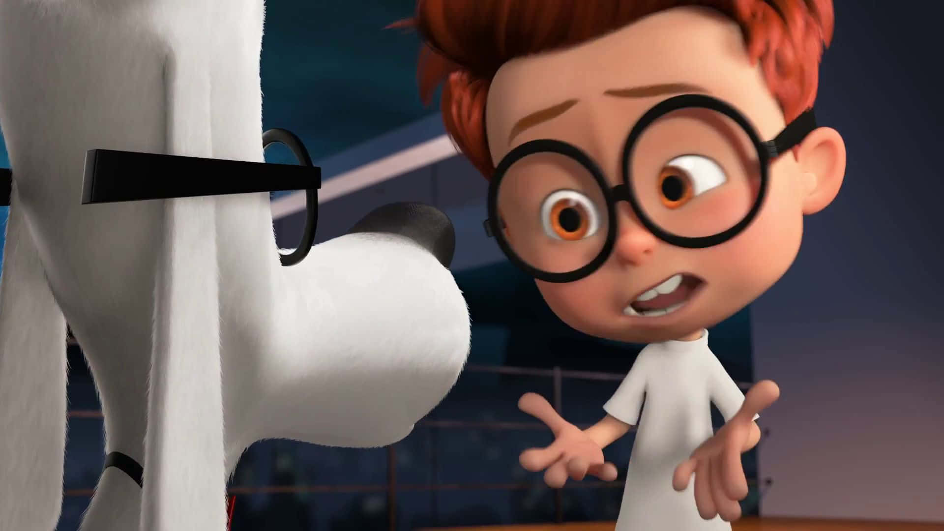 Mr Peabody & Sherman, red hair, round glasses, Full HD Desktop Wallpaper