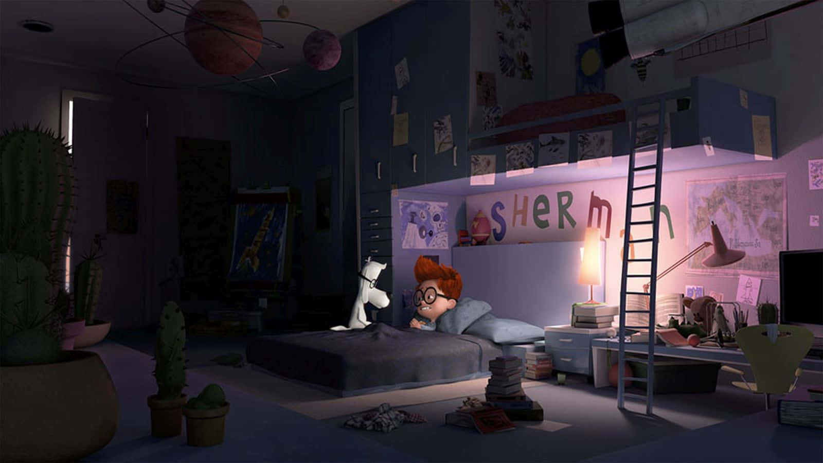 Mr Peabody & Sherman, bedroom scene, red hair, HD Desktop Wallpaper
