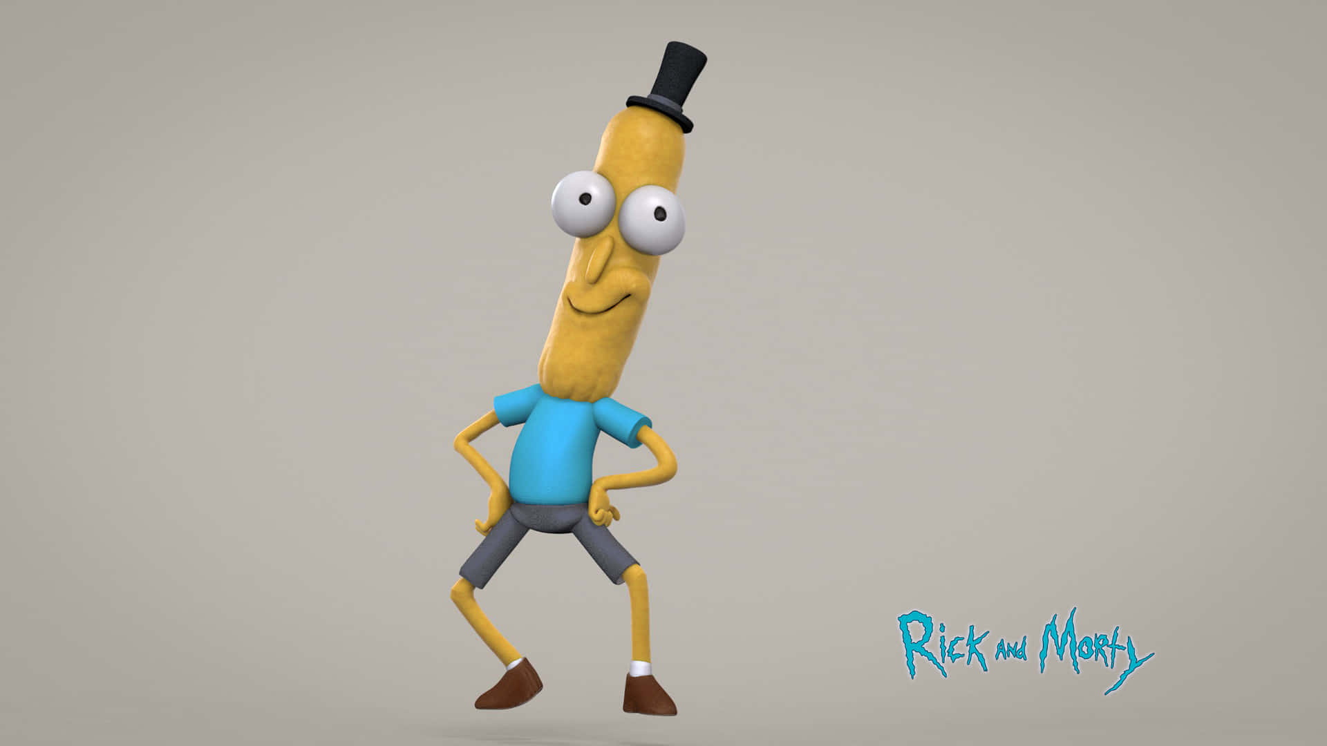 Mr Poopybutthole, 3d-rendered, banana character, Full HD Desktop Wallpaper