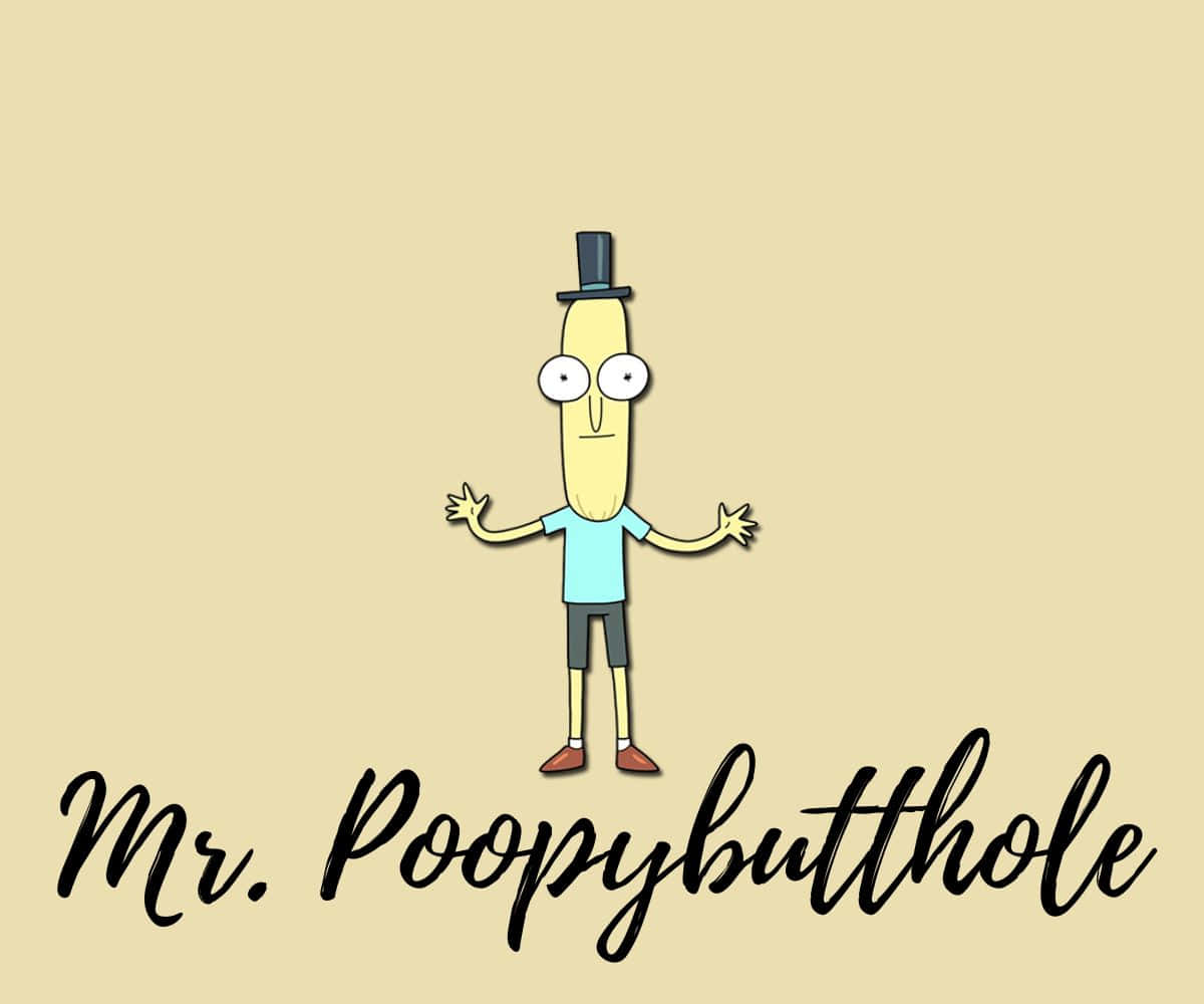 Mr. Poopybutthole, top hat, blue shirt, SD Desktop Wallpaper