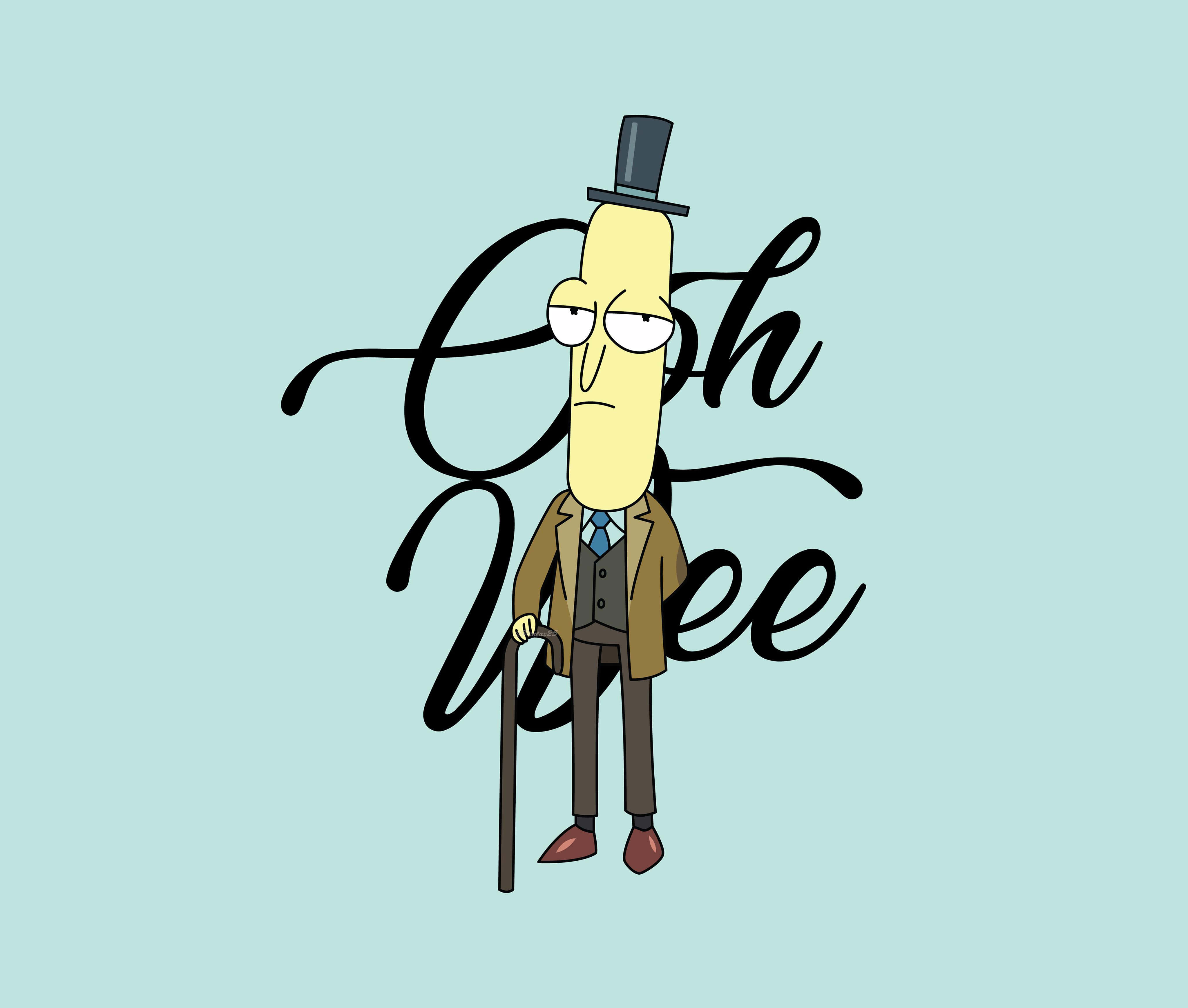 Mr. Poopybutthole, top hat, suit, 4K Desktop Wallpaper