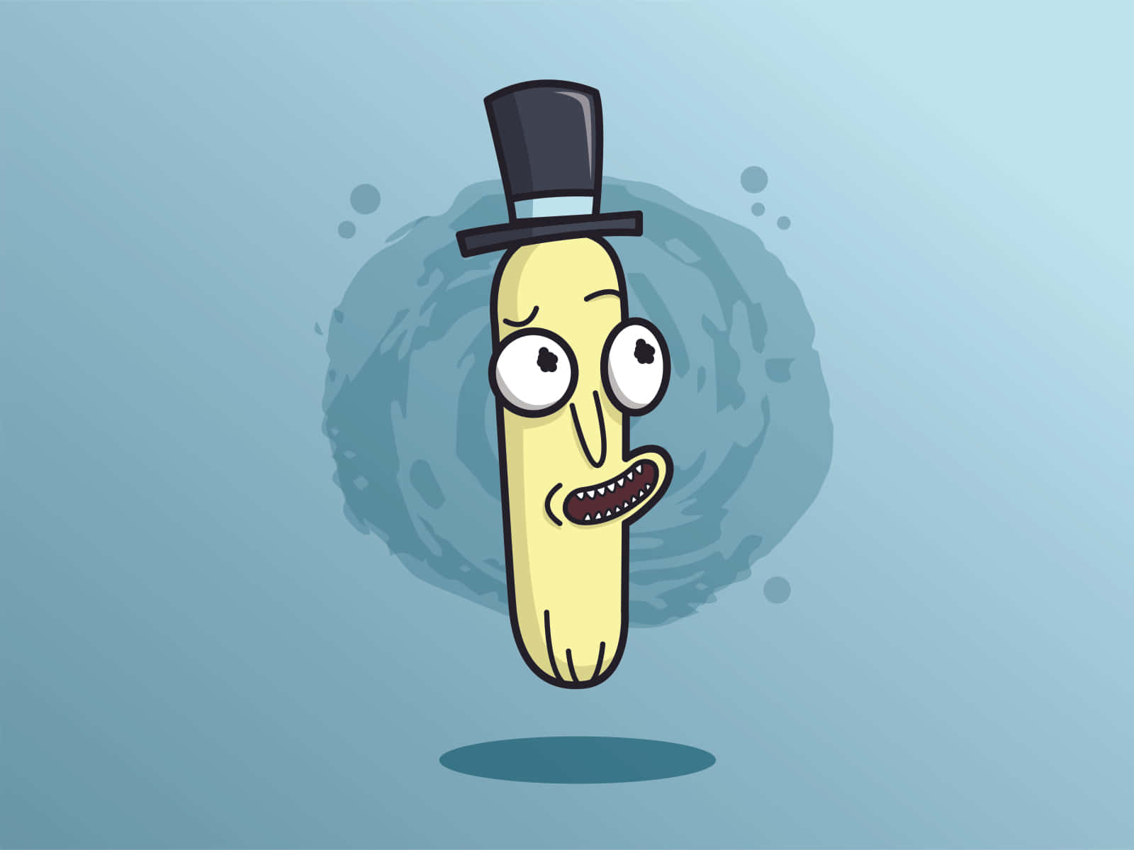 Mr. Poopybutthole, cartoon pickle, top hat, HD Desktop Wallpaper