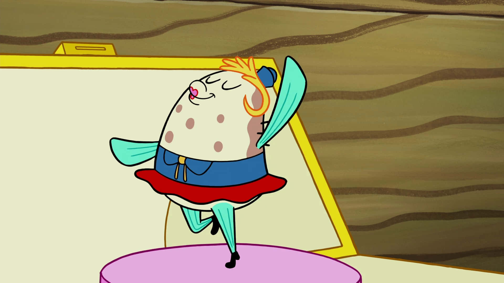 Mrs Puff, polka dots, blue bow, Full HD Desktop Wallpaper