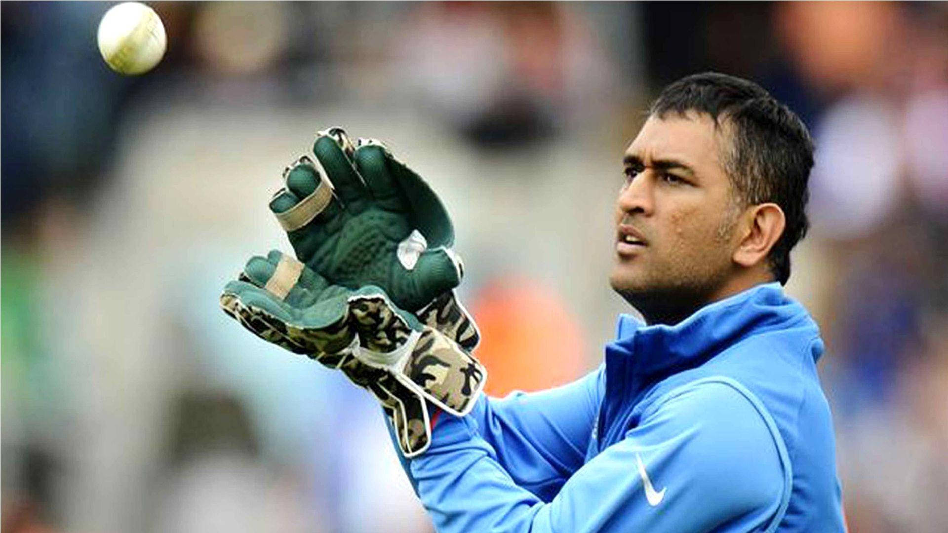 Ms Dhoni, cricket ball, blue jacket, Full HD Desktop Wallpaper