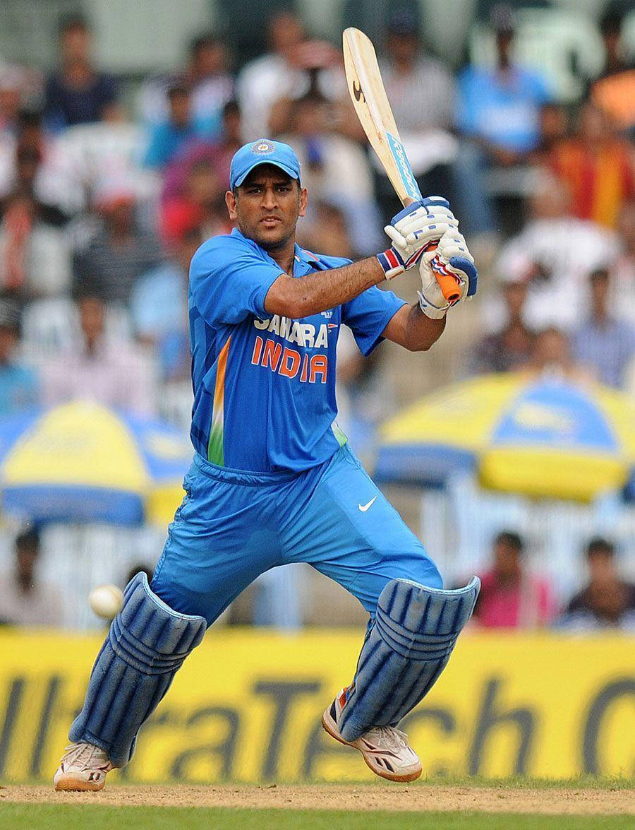 Ms Dhoni, blue India uniform, cricket player, SD Phone Wallpaper