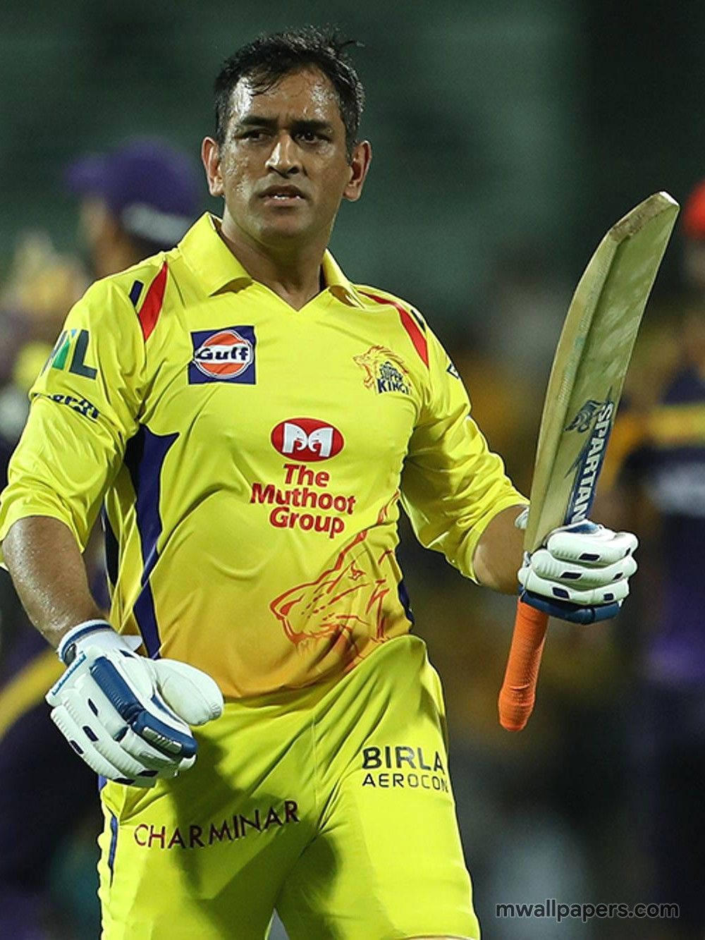 MS Dhoni, cricket legend, bright yellow uniform, HD Phone Wallpaper