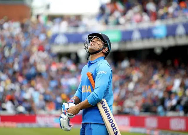 Ms Dhoni, blue uniform, bat, SD Desktop Wallpaper