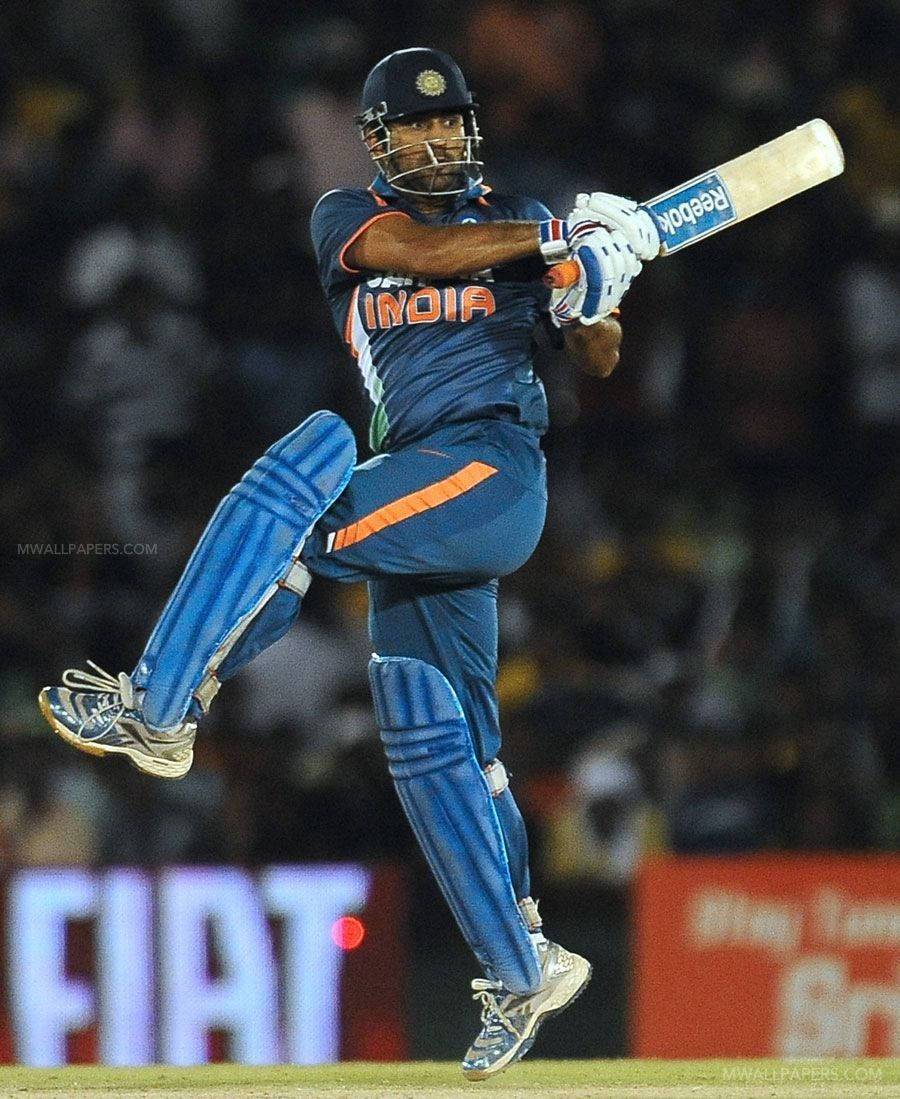 MS Dhoni, blue uniform, stadium lights, SD Phone Wallpaper