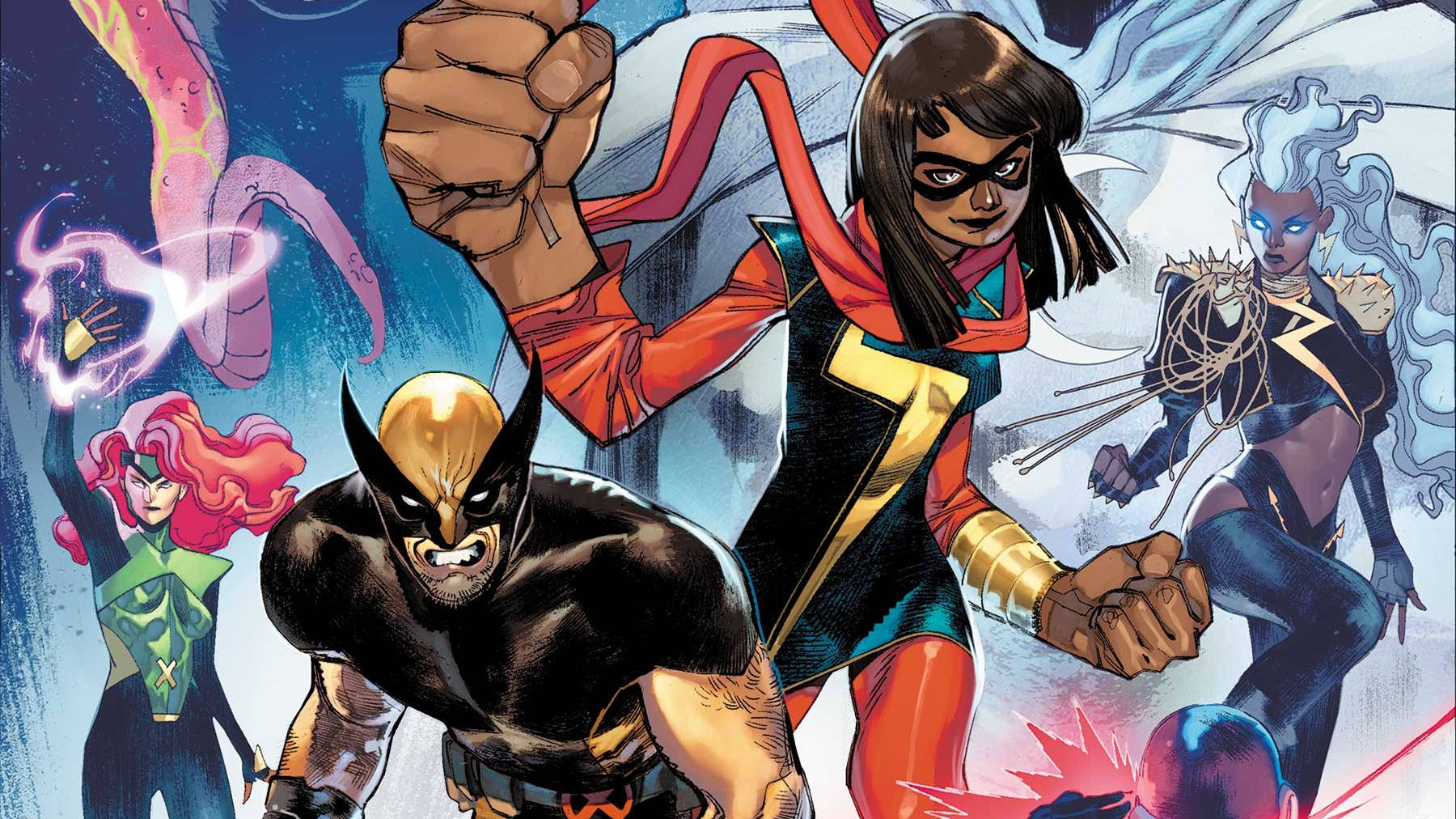 Ms. Marvel, Marvel Characters, cosmic backdrop, HD Desktop Wallpaper