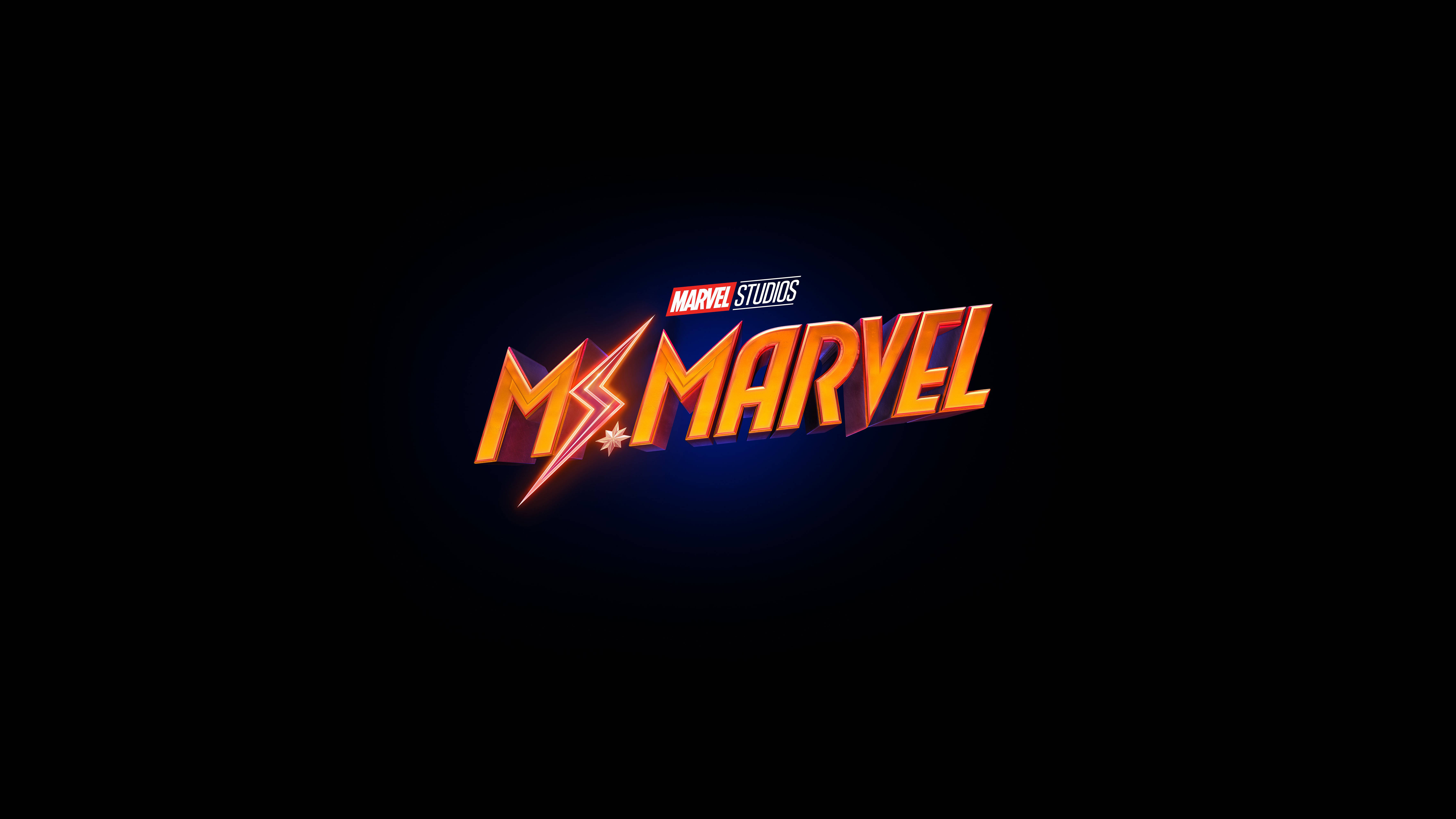 Ms Marvel, orange, blue, 5K Desktop Wallpaper