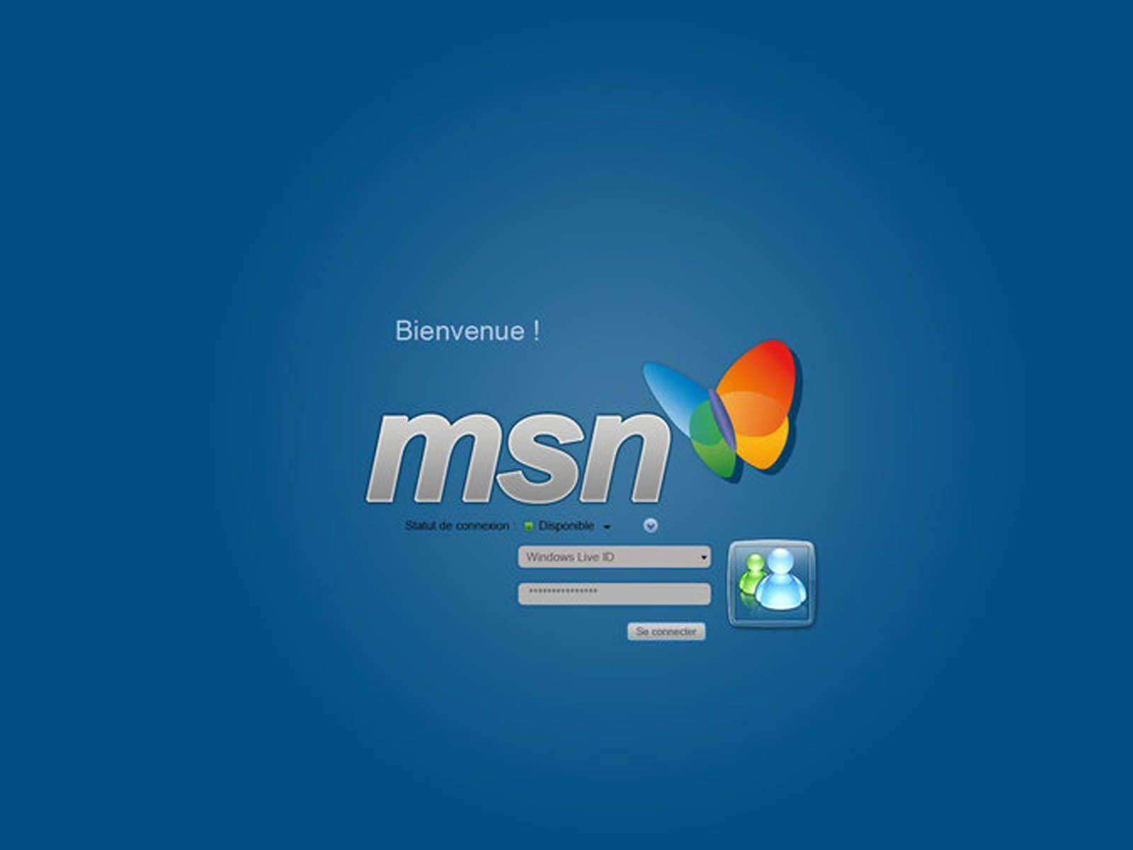 MSN, blue gradient background, MSN login interface, HD Desktop Wallpaper