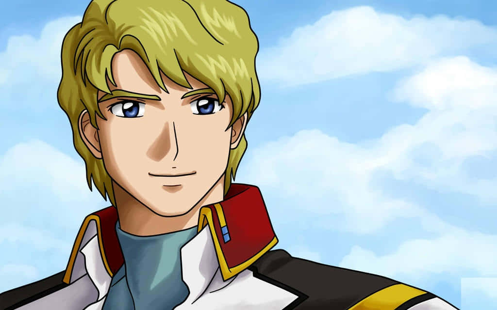 Mu La Flaga, anime male character, blonde hair, SD Desktop Wallpaper