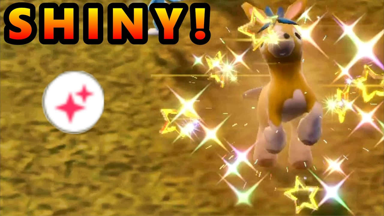 Shiny Mudbray, glowing shiny Pokémon, sparkling stars, HD Desktop Wallpaper