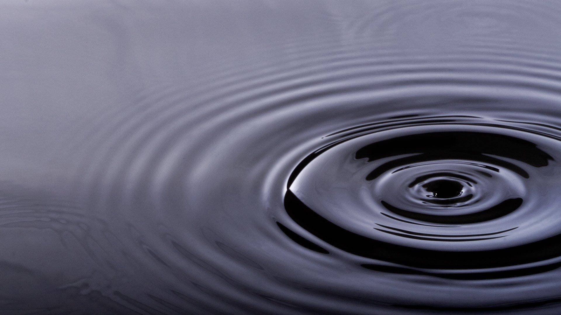 Rippling Gloomy Waters, raindrop, concentric ripples, Full HD Desktop Wallpaper
