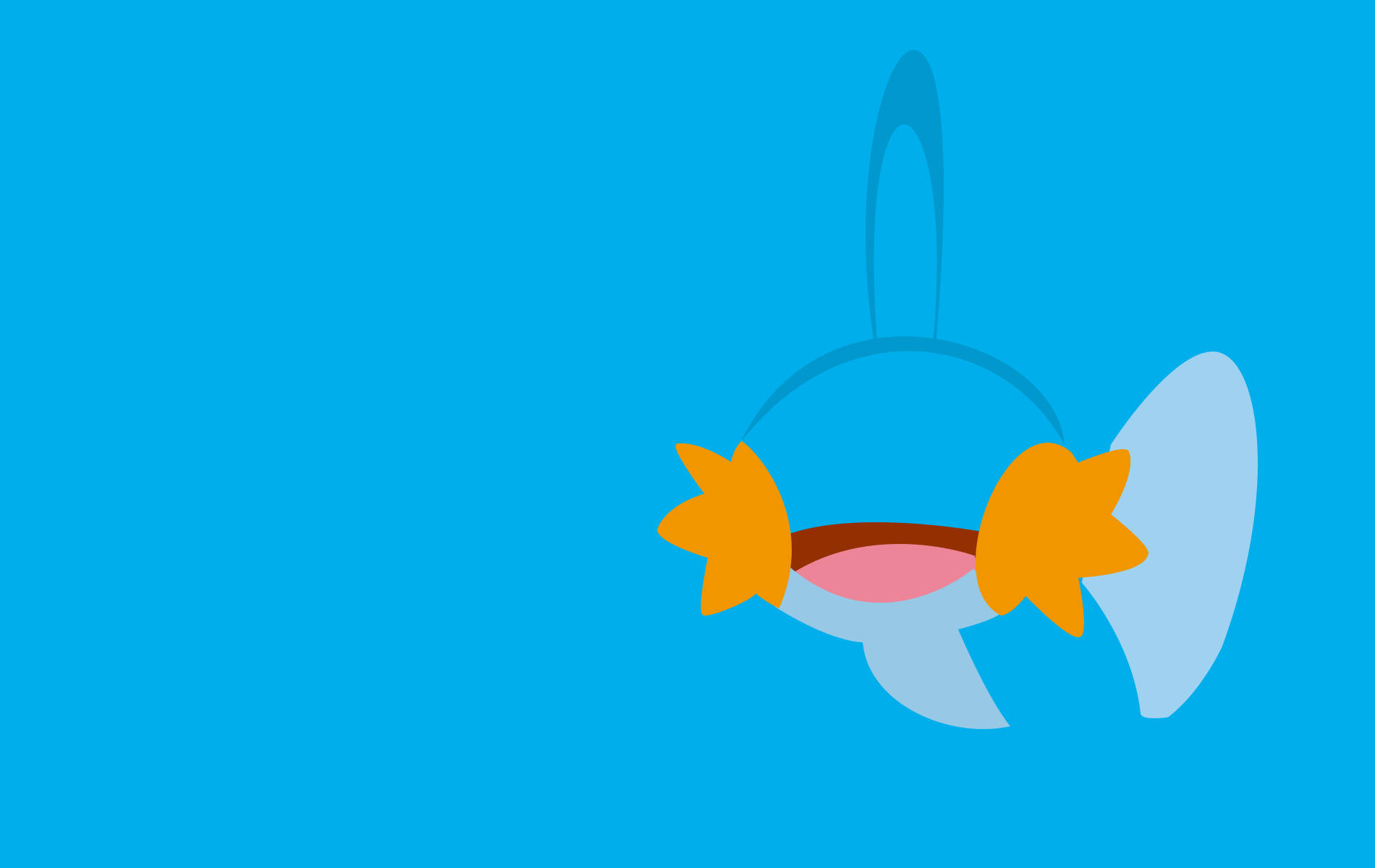 Mudkip, orange fins, pink mouth, HD Desktop Wallpaper