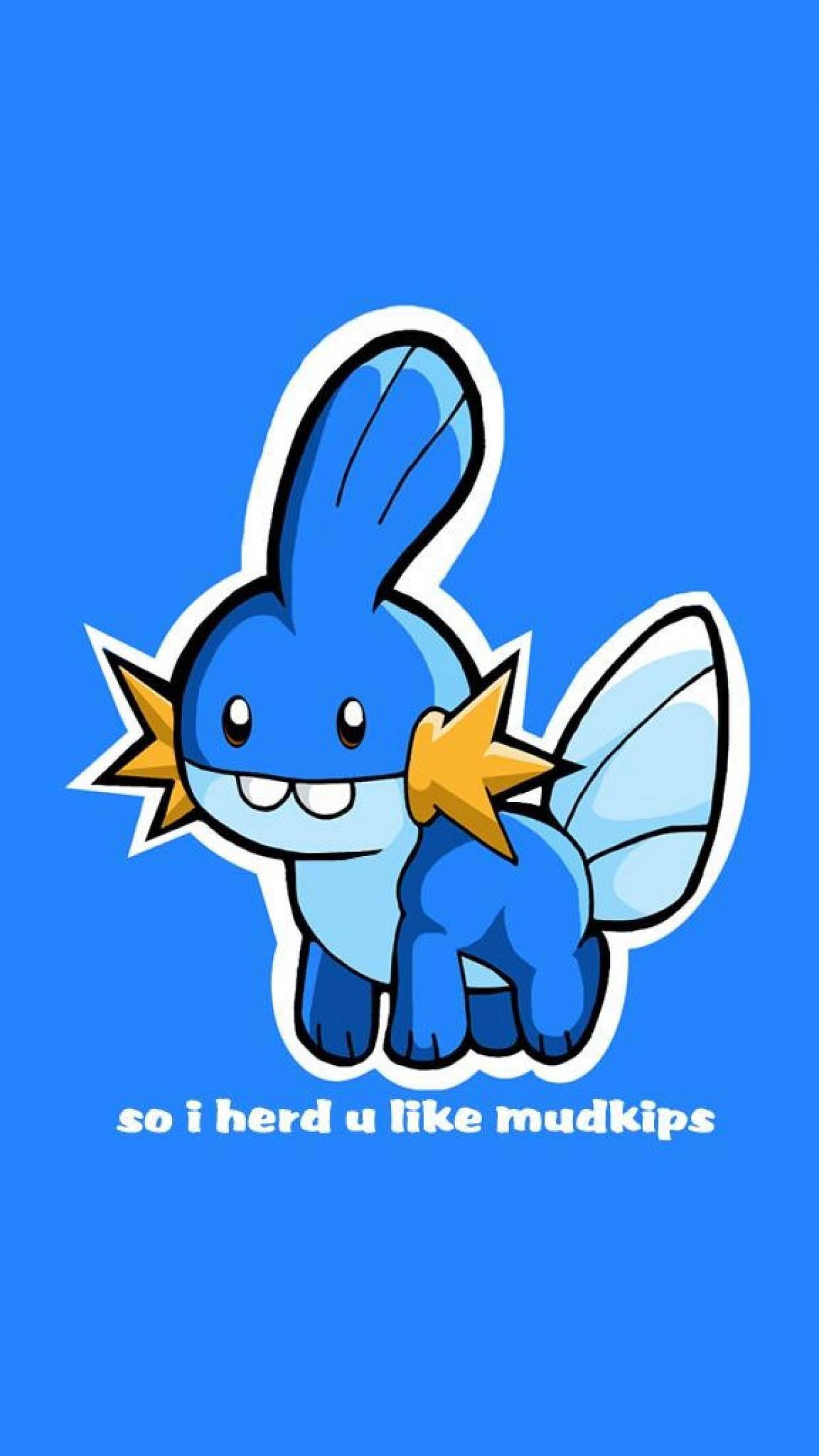 Mudkip, blue cartoon Mudkip, star-shaped cheeks, Full HD Phone Wallpaper