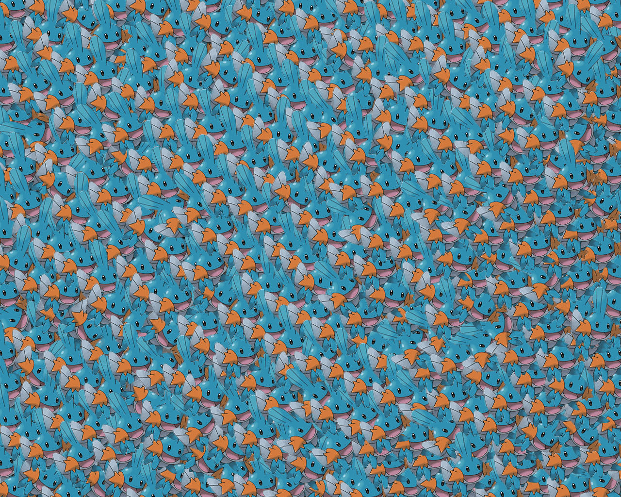 Mudkip, blue, orange, HD Desktop Wallpaper