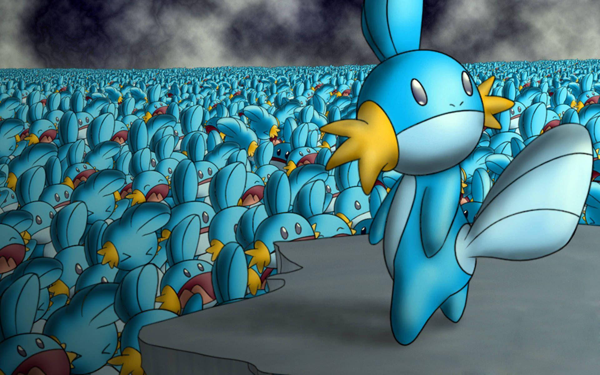Mudkip, blue Pokémon, cliff, Full HD Desktop Wallpaper