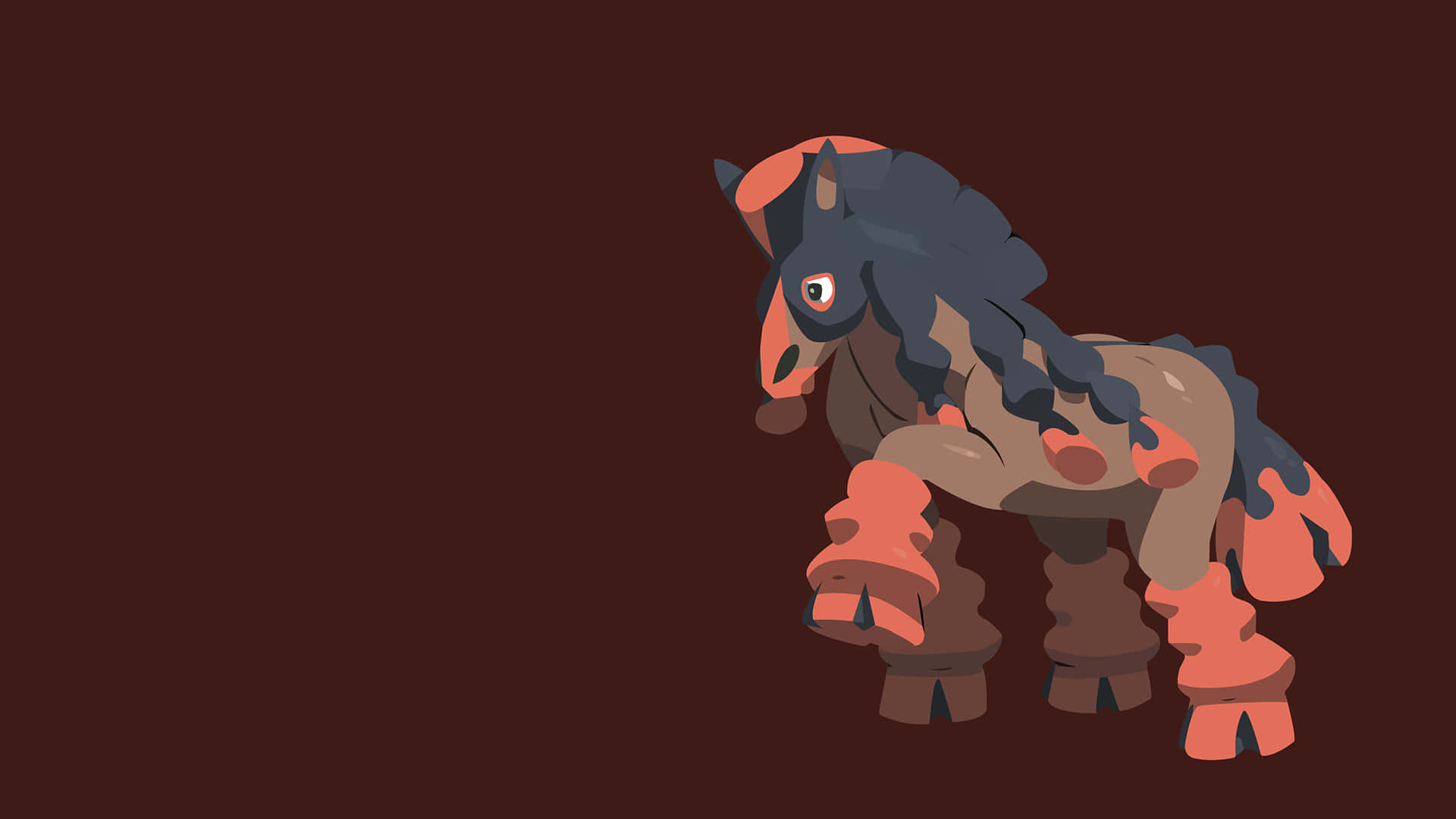 Mudsdale, dark brown background, dark blue markings, Full HD Desktop Wallpaper