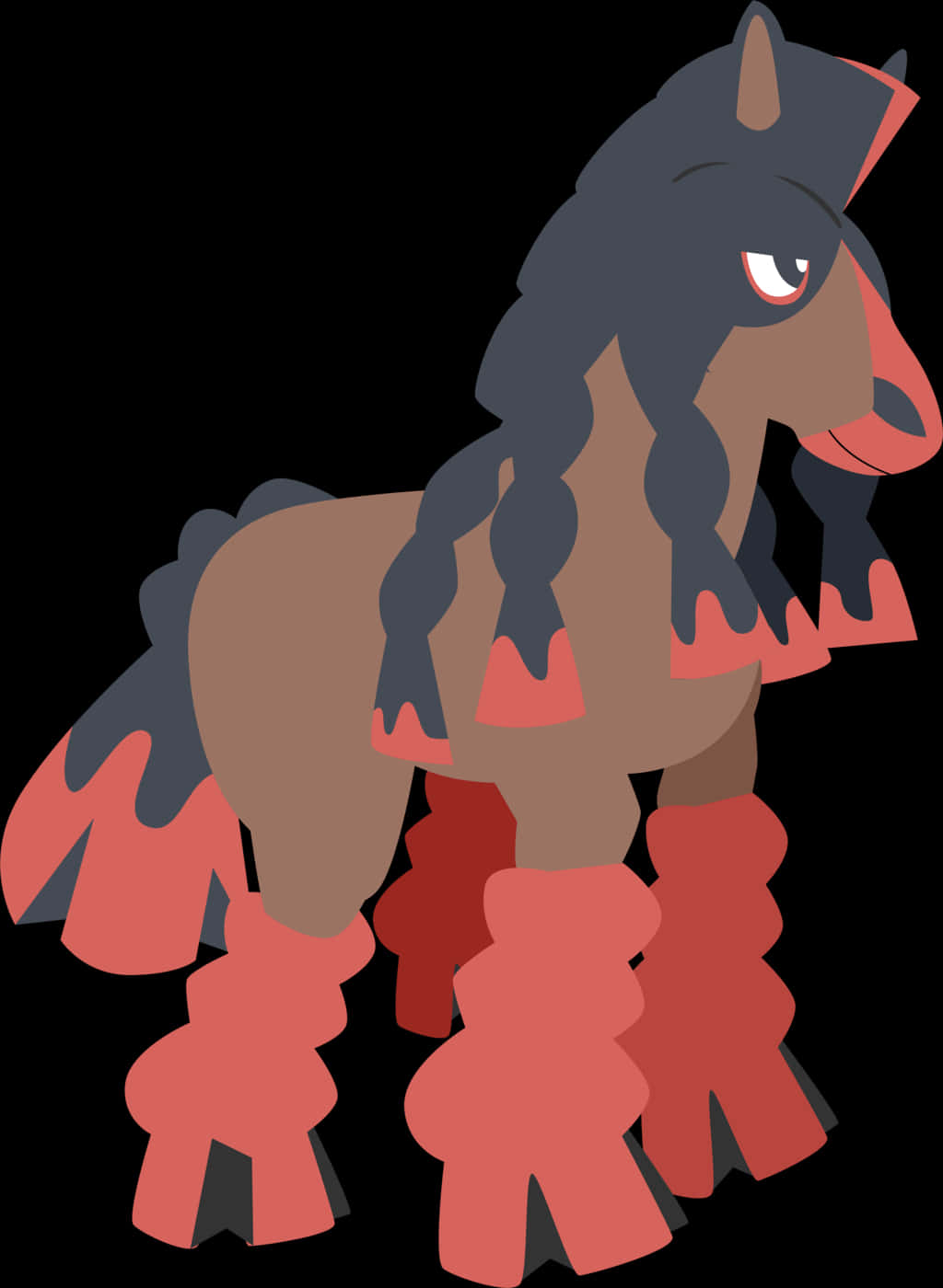 Mudsdale, dark gray mane, red flame-like markings, HD Phone Wallpaper