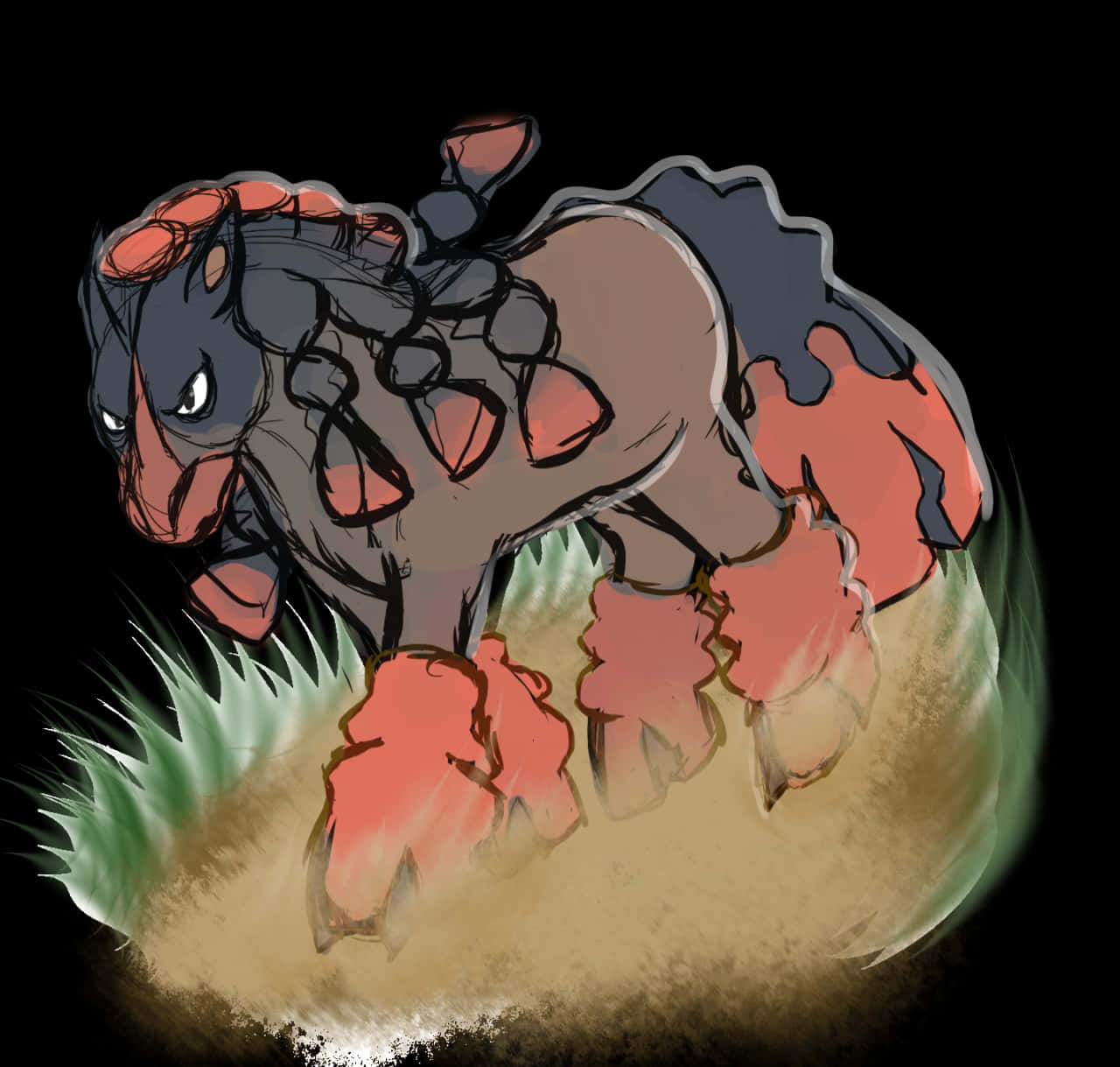 Mudsdale, dark gray, coral-colored, HD Desktop Wallpaper