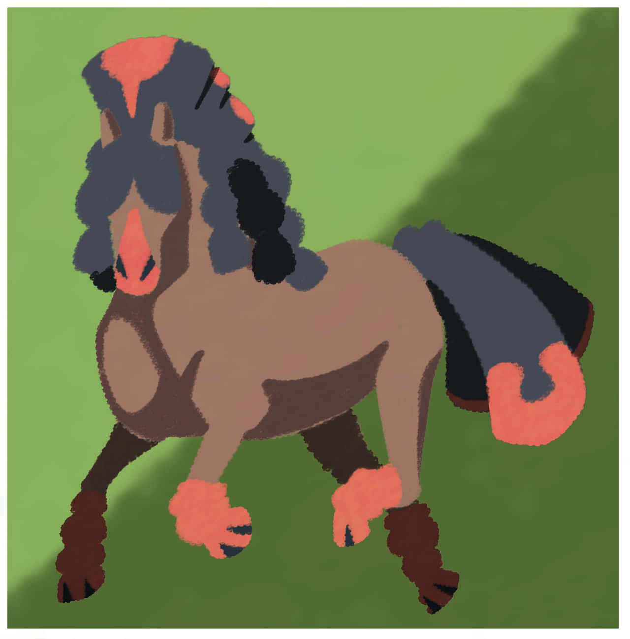 Mudsdale, dark mane, tail accented by coral pink, HD Phone Wallpaper