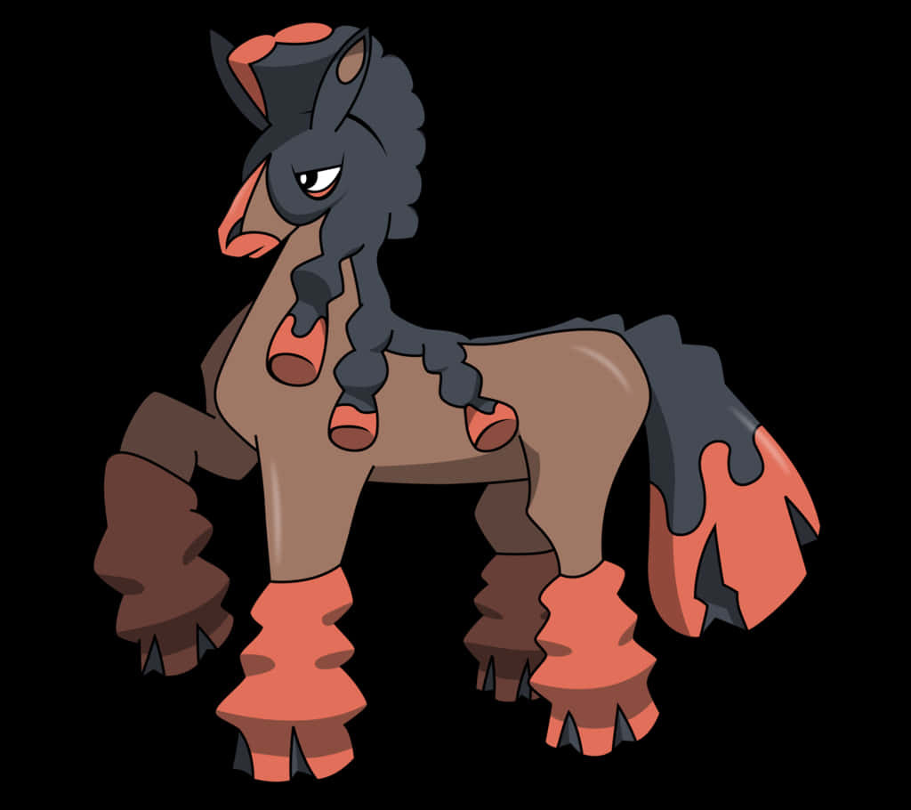 Mudsdale, dark gray mane, fiery orange accents, SD Desktop Wallpaper