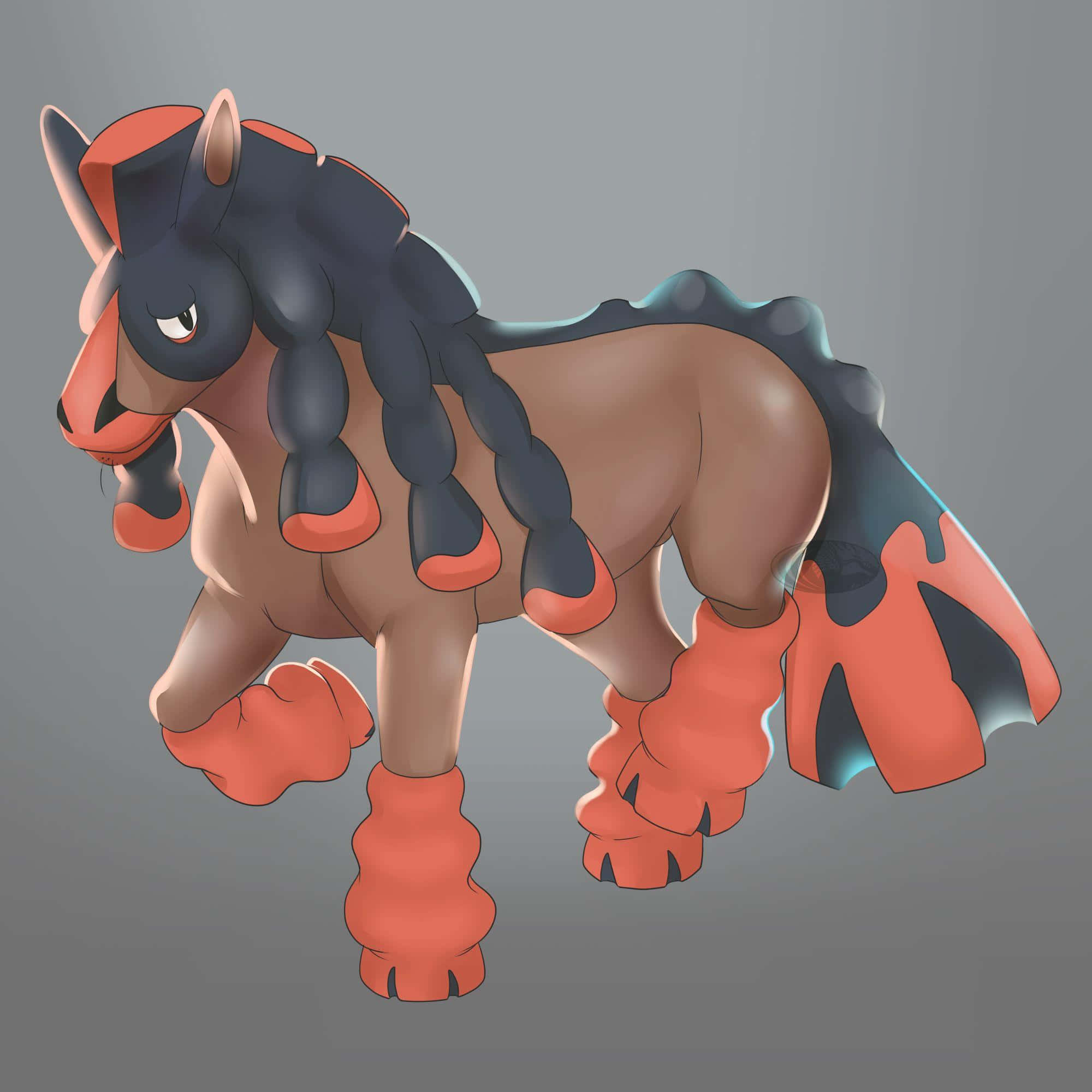 Mudsdale, gray background, braided black mane, Full HD Desktop Wallpaper