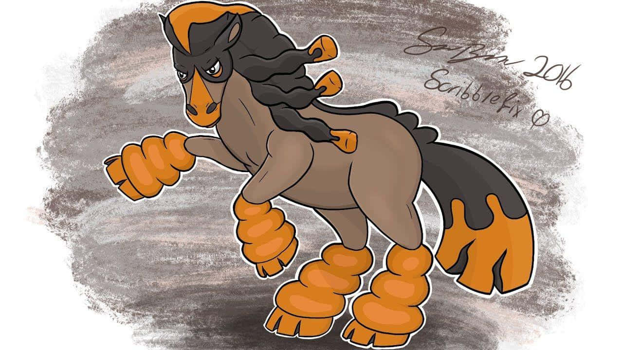 Mudsdale, black and orange, cartoon horse, HD Desktop Wallpaper