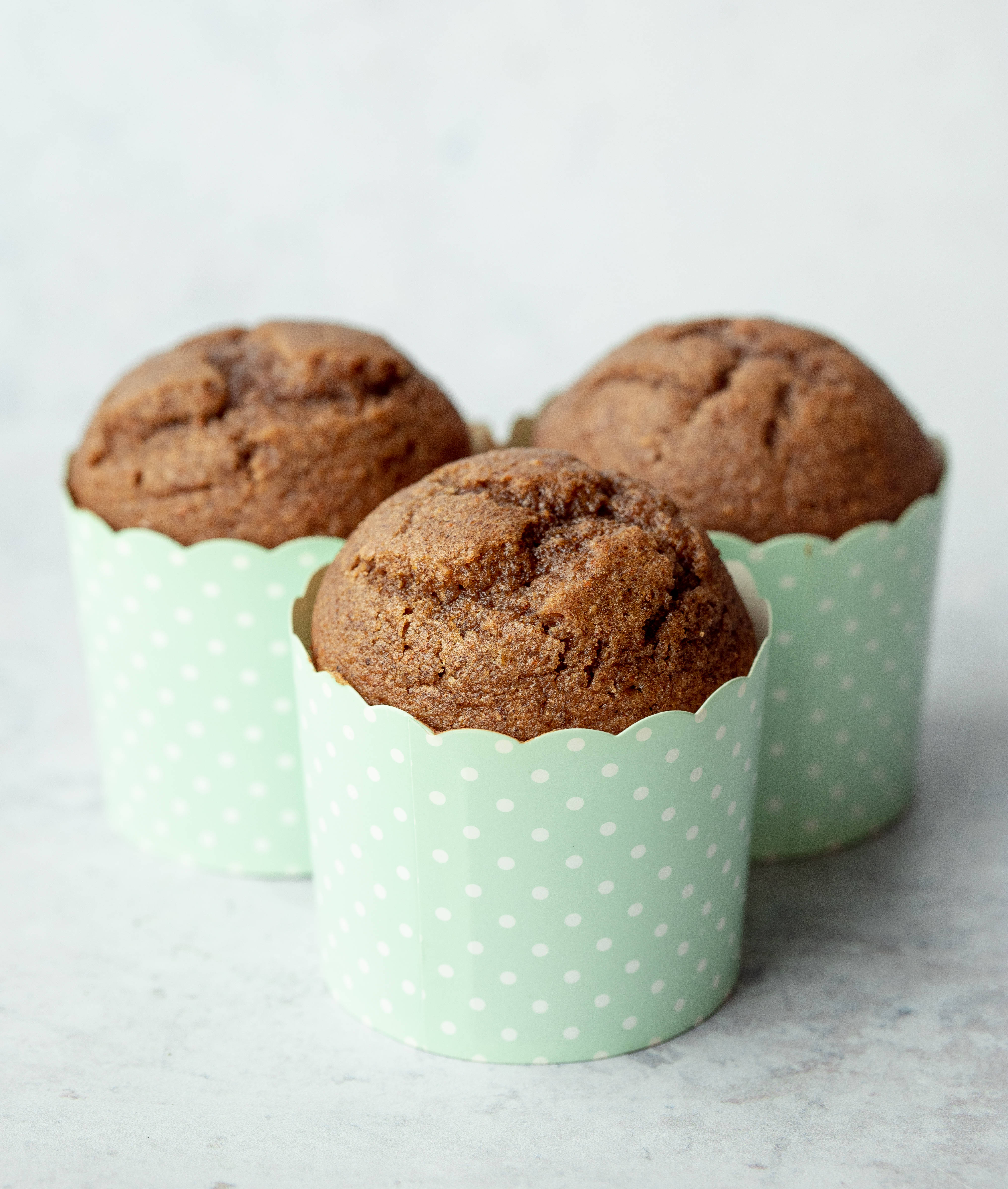 muffins, polka dot cups, mint green polka dot liners, 4K Phone Wallpaper