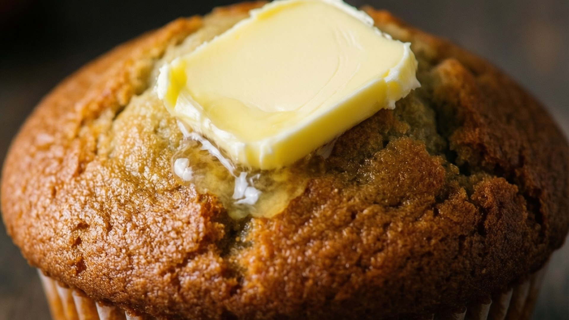 butter melt, golden-brown muffin, melting butter, Full HD Desktop Wallpaper