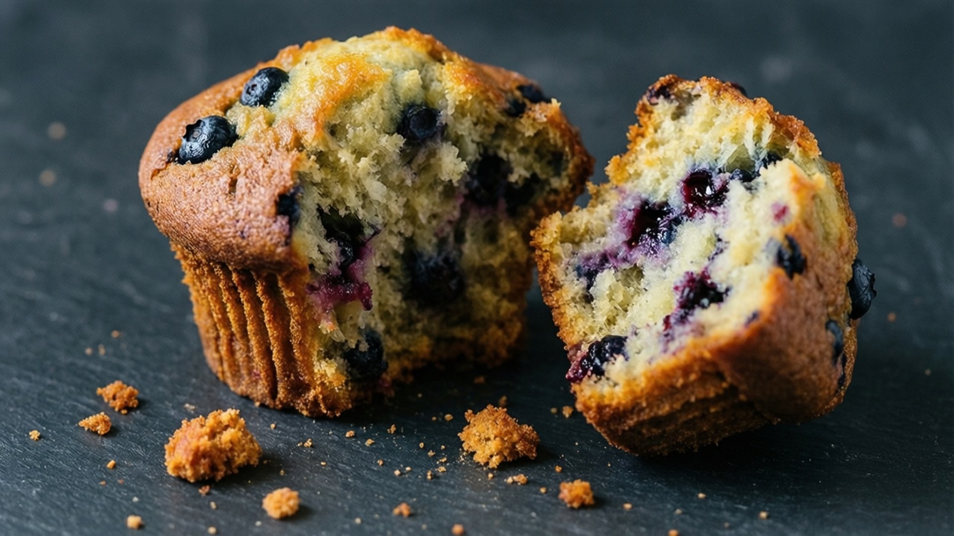 blueberry, golden blueberry muffin, juicy berries, Full HD Desktop Wallpaper