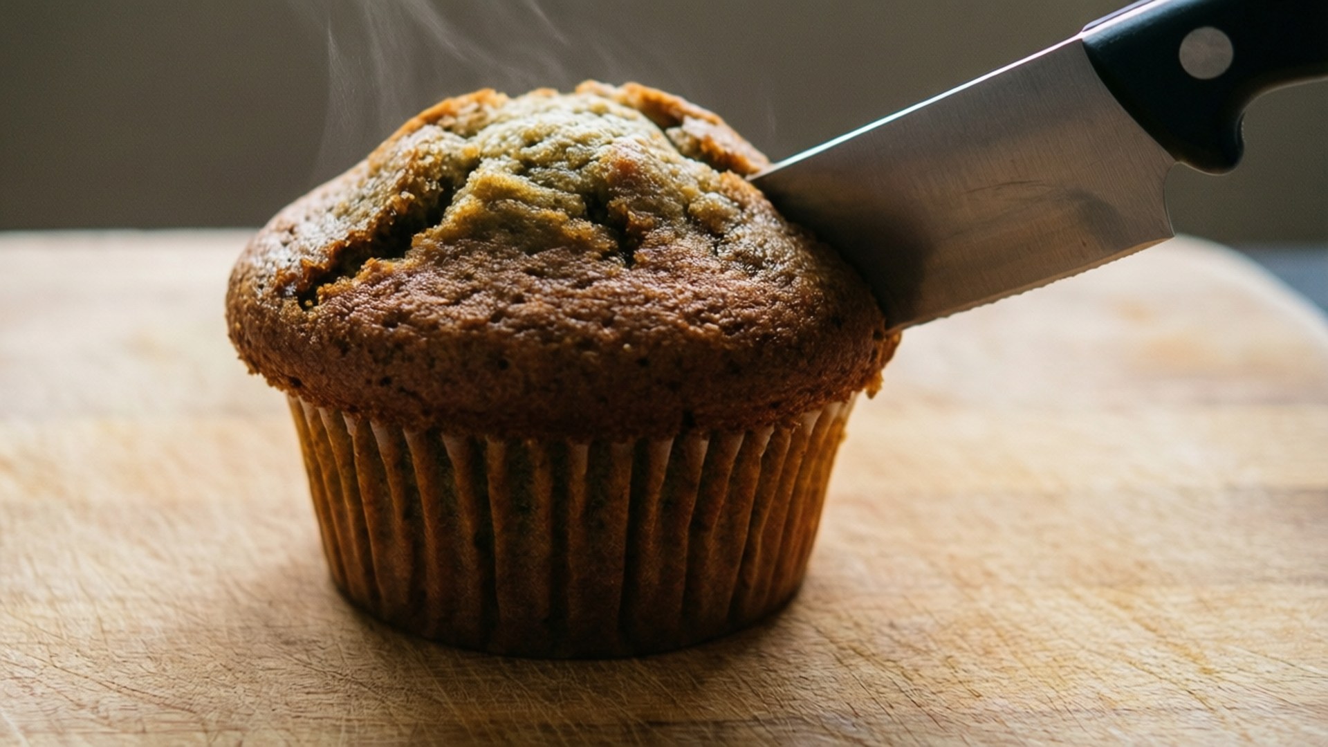 muffin, paper liner, knife, Full HD Desktop Wallpaper
