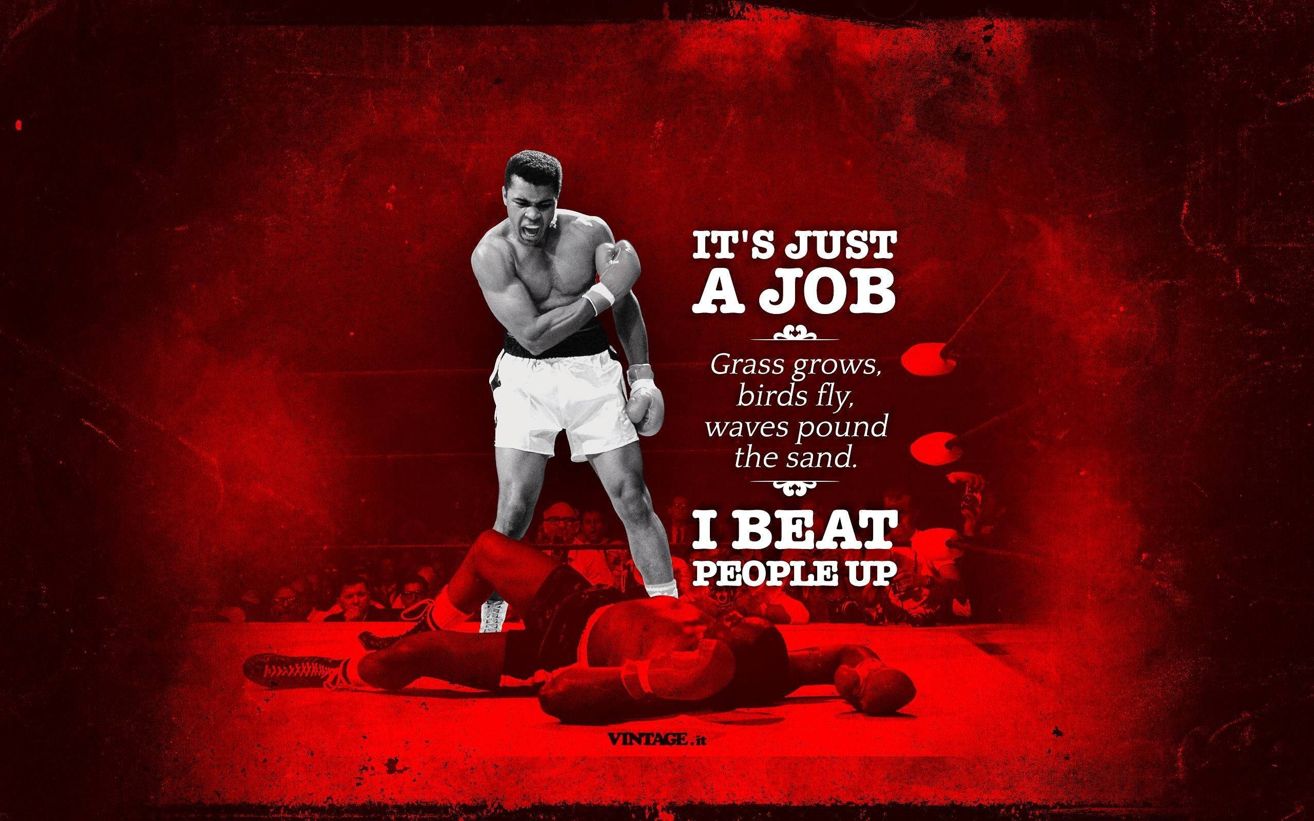 Muhammad Ali, Float like a butterfly, sting like a bee, boxing ring, 2K Desktop Wallpaper