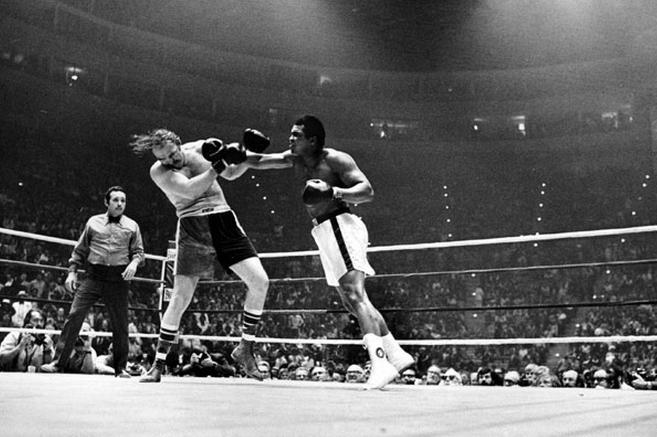 Muhammad Ali, boxer, crowded ring, Full HD Desktop Wallpaper
