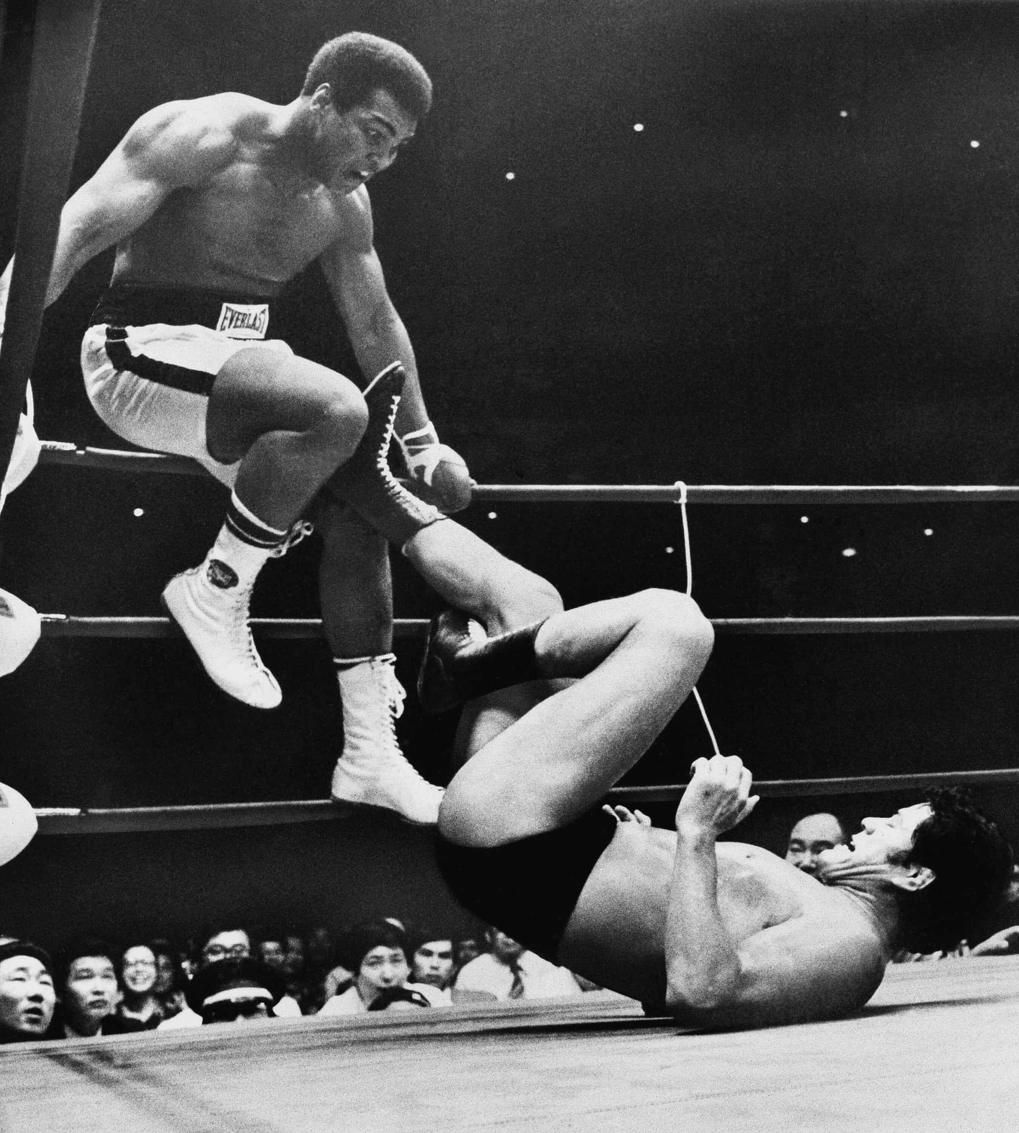 Muhammad Ali, boxing ring, spectators, Full HD Phone Wallpaper
