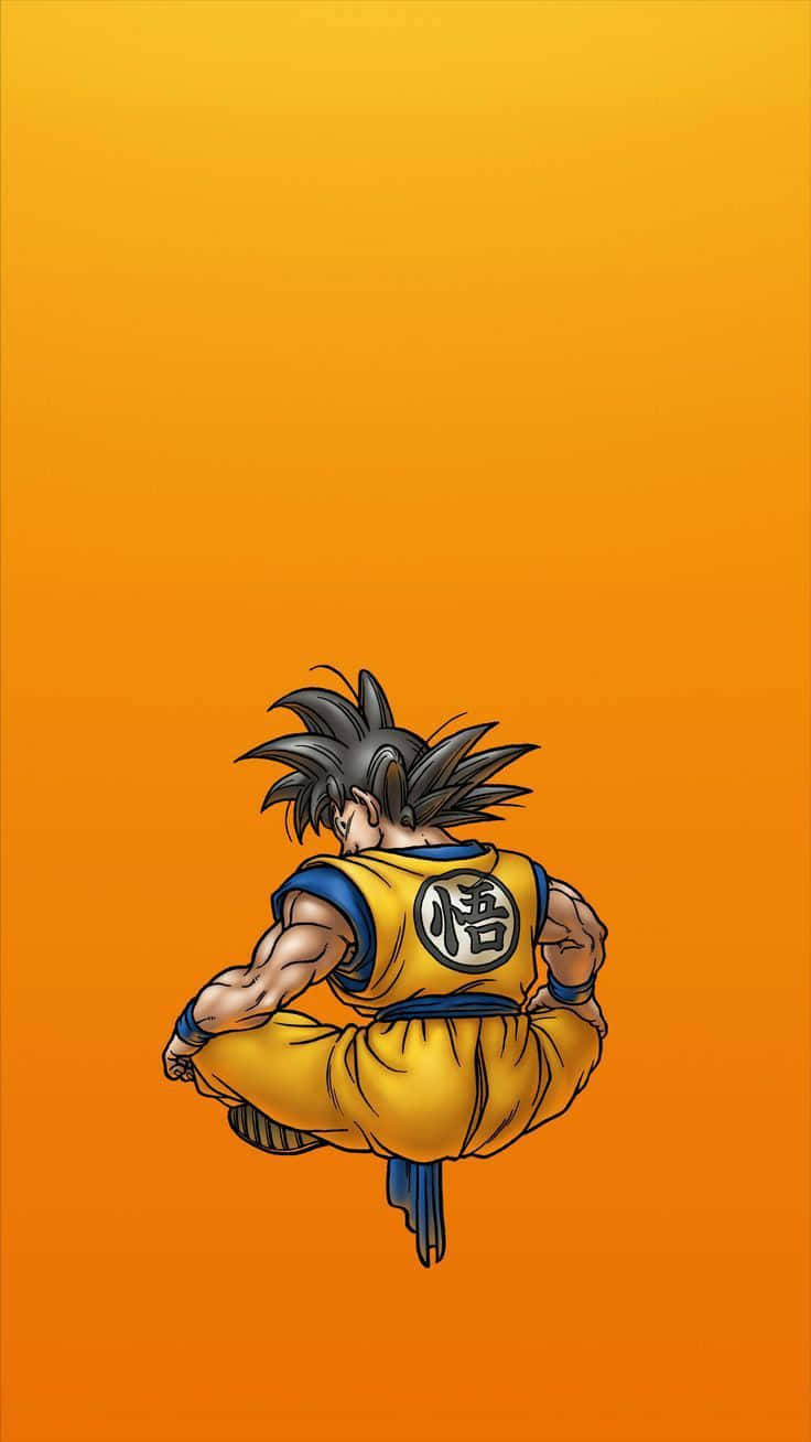 Goku, orange aesthetic, yellow gi with blue trim, HD Phone Wallpaper