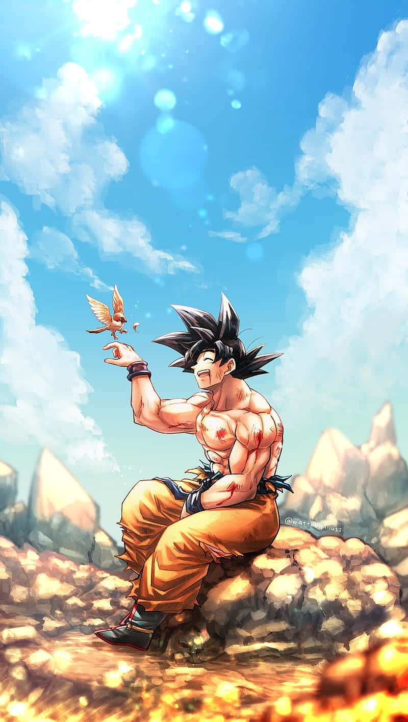 Mui Goku, orange pants, rocky terrain, HD Phone Wallpaper