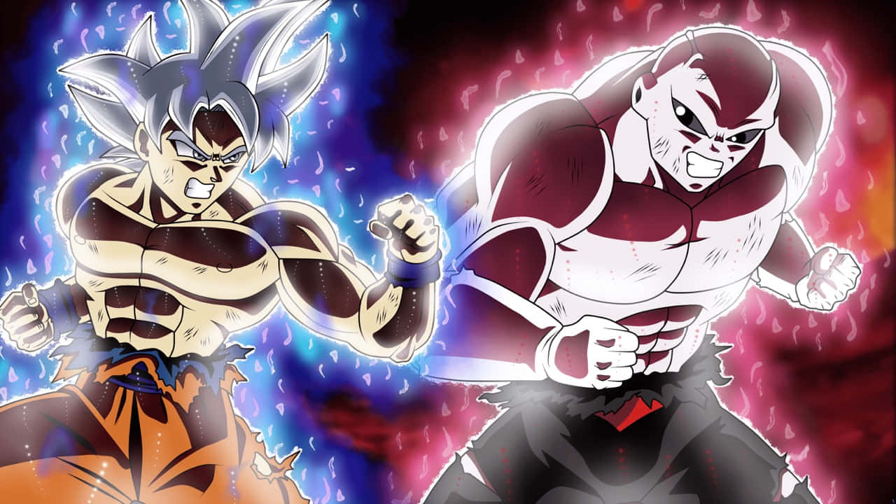 MUI Goku, anime warriors, blue and red aura effects, HD Desktop Wallpaper