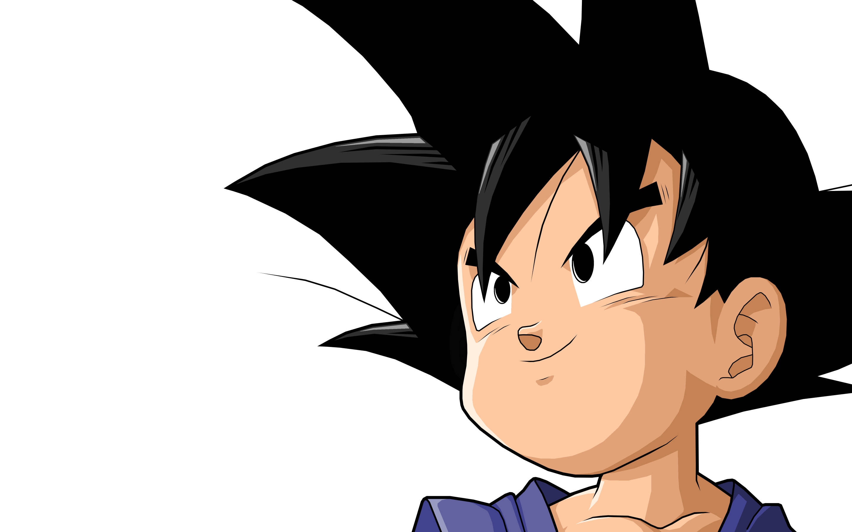 Goku, spiky black hair, determined expression, 2K Desktop Wallpaper
