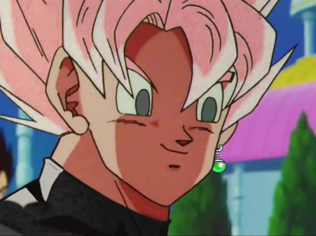 Goku, pink-haired, green eyes, SD Desktop Wallpaper