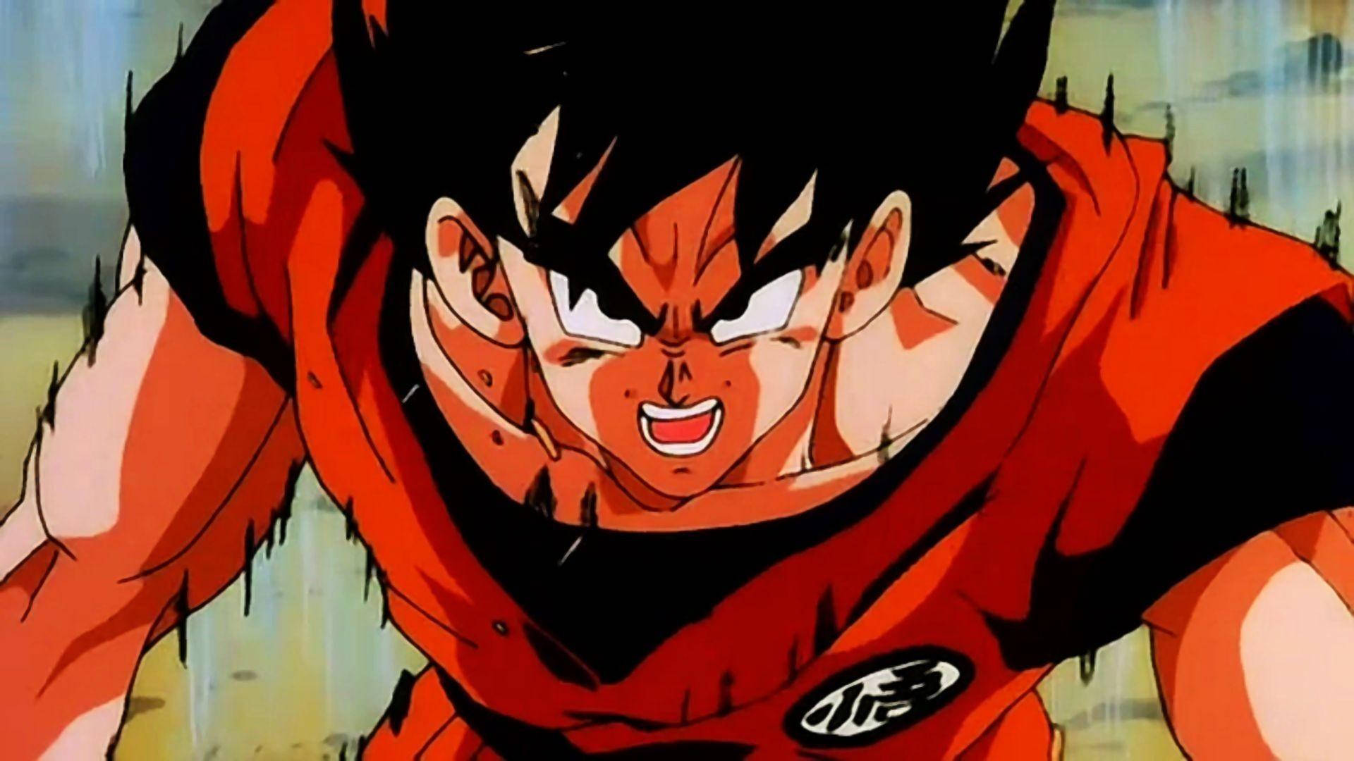 Goku, orange gi, glowing eyes, Full HD Desktop Wallpaper