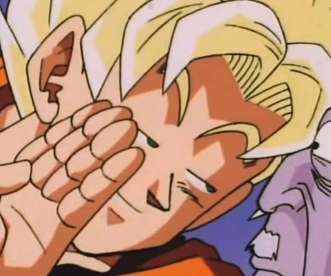 Goku, spiky blonde hair, close-up shot, SD Desktop Wallpaper