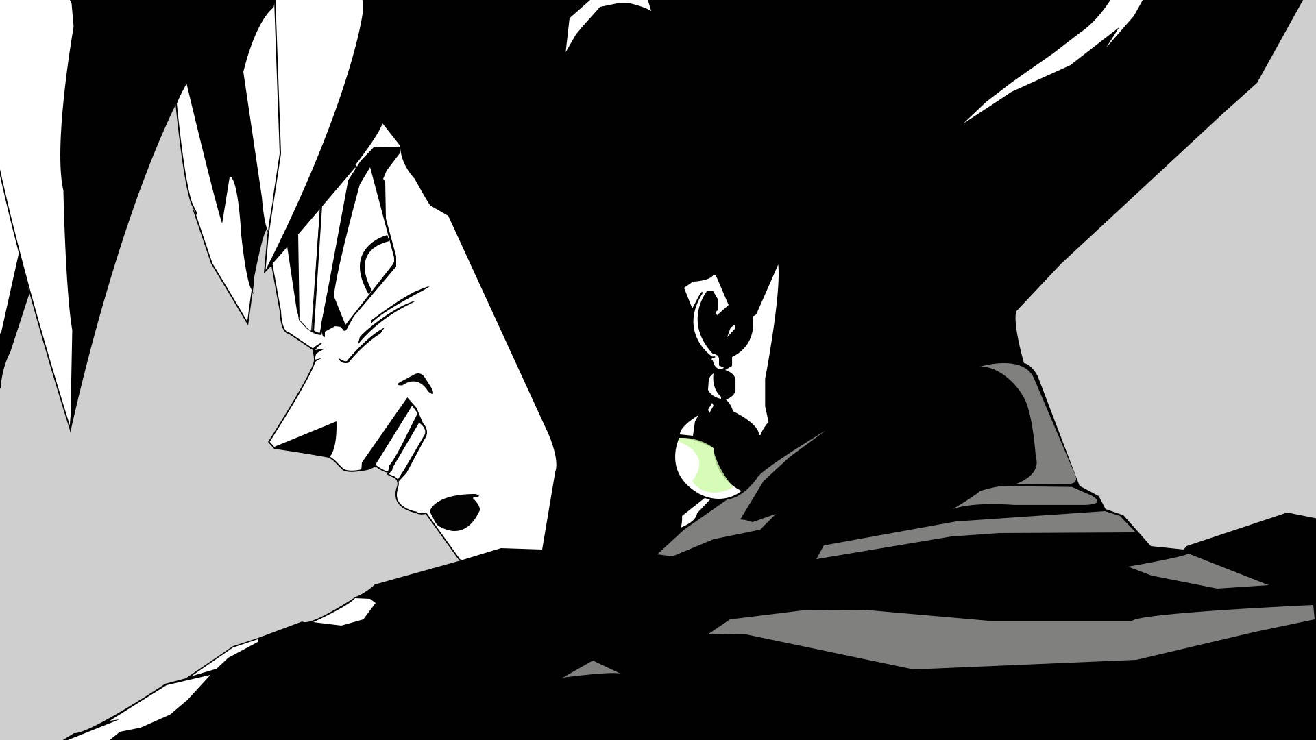 Goku, black and white, spiky hair, Full HD Desktop Wallpaper