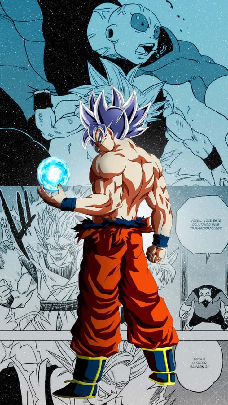 Mui Goku, spiky blue hair, glowing blue orb, HD Phone Wallpaper