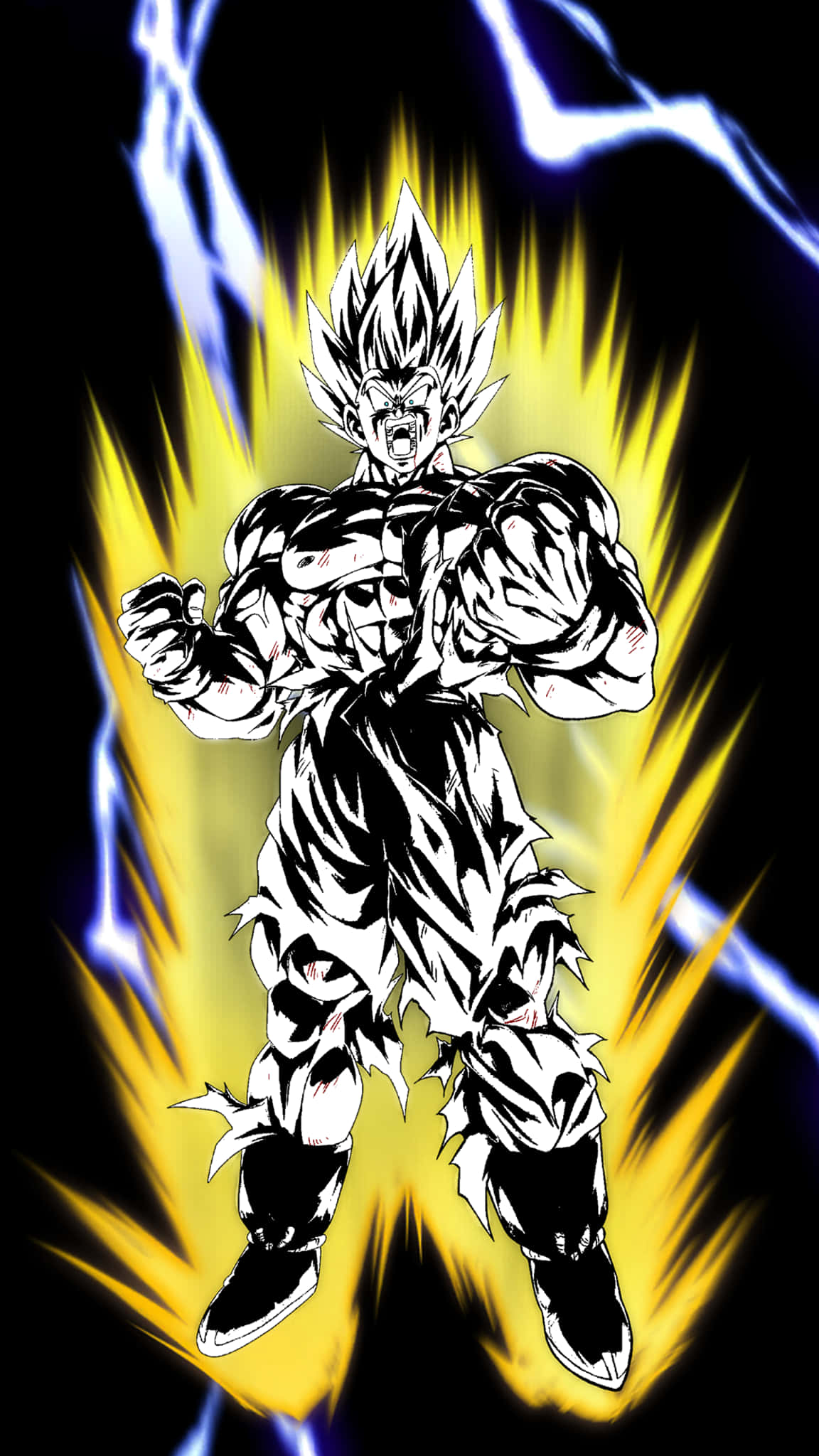 Goku, angry kamehameha, spiky hair, Full HD Phone Wallpaper