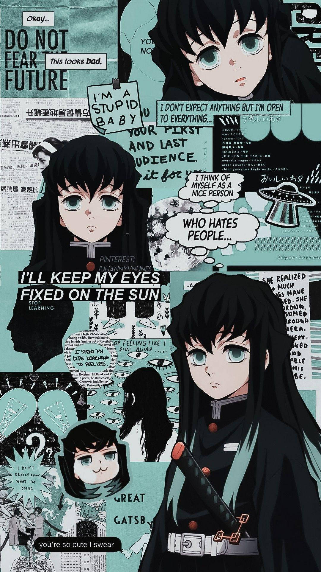 Muichiro Tokito, anime character panels, text bubbles, Full HD Phone Wallpaper