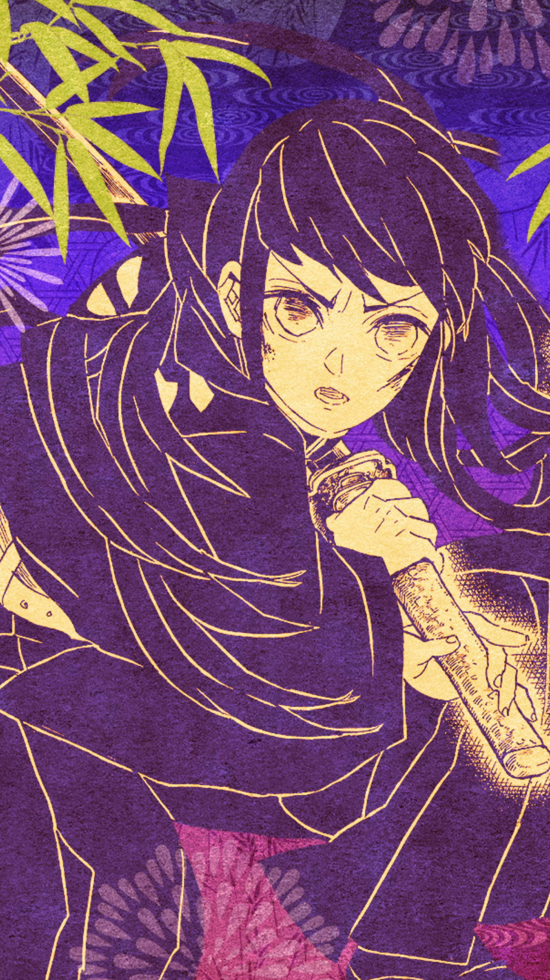 Muichiro Tokito, traditional style, dark hair, 2K Phone Wallpaper