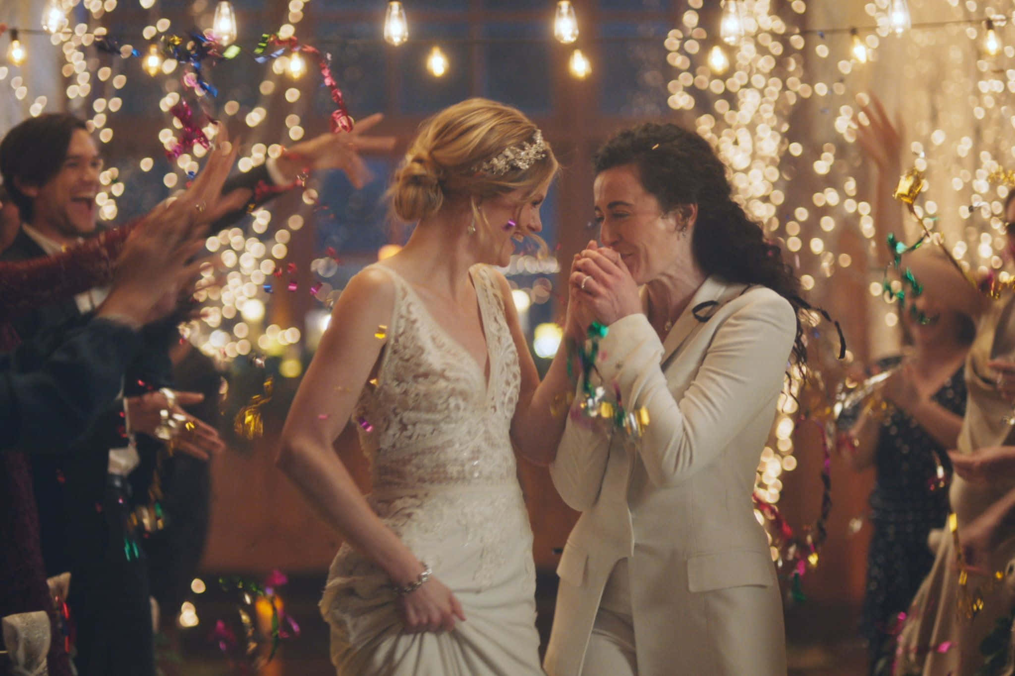 mujeres lesbianas, brides, festive wedding reception, Full HD Desktop Wallpaper