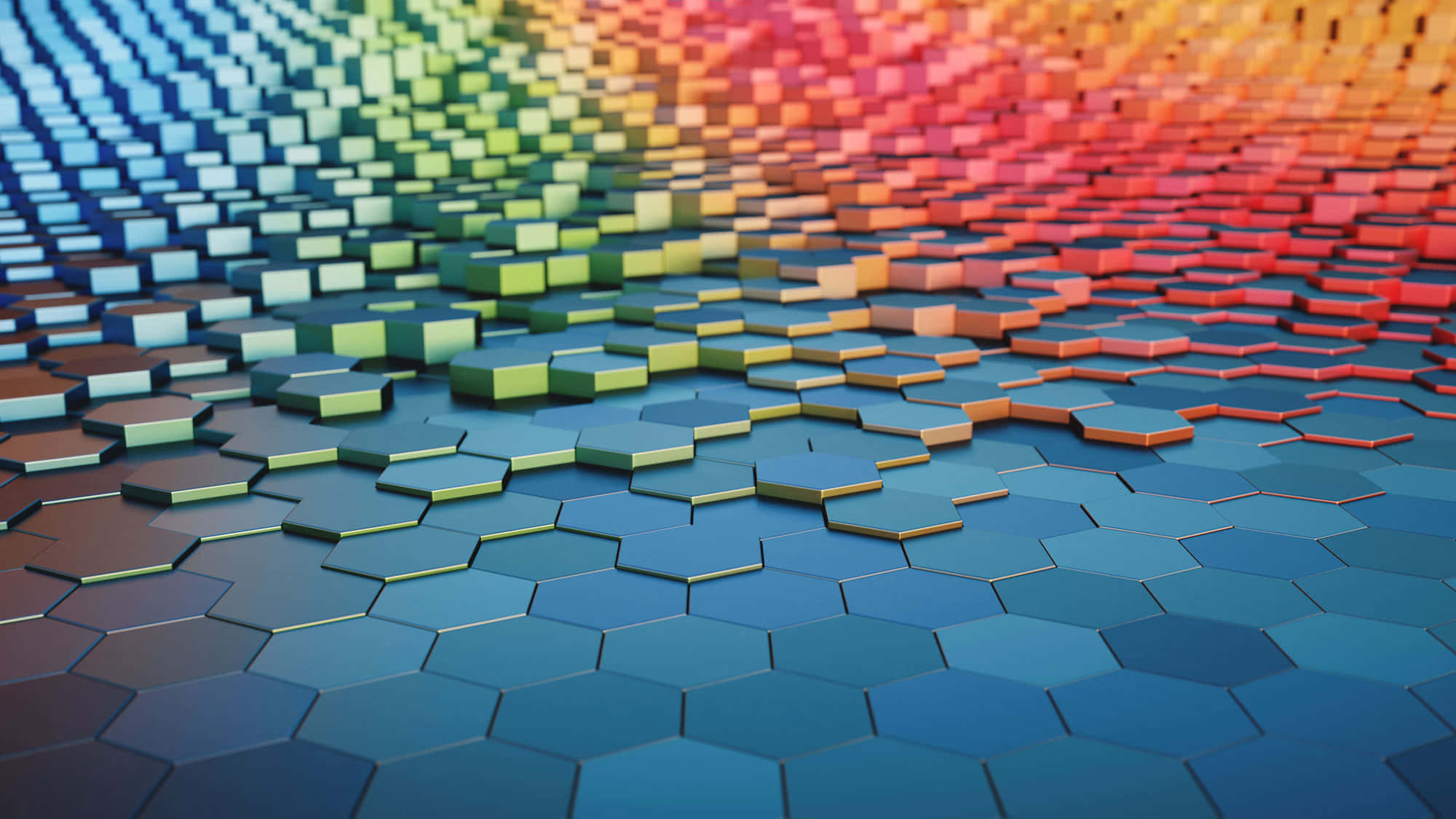 orange, teal, rainbow hues, Full HD Desktop Wallpaper